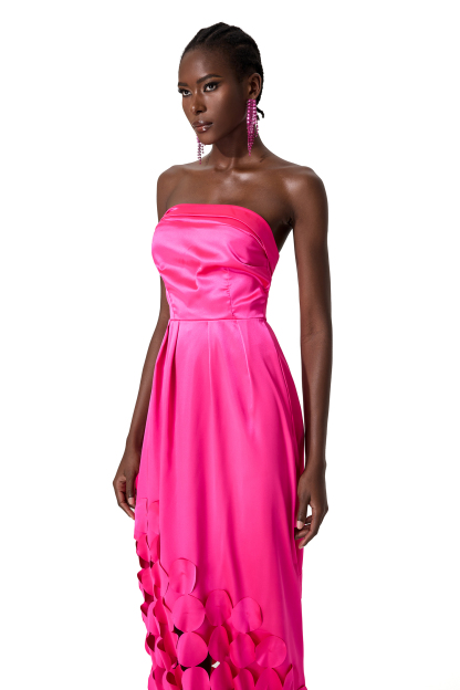 Satin Off Shoulder Sleeveless Midi Dress