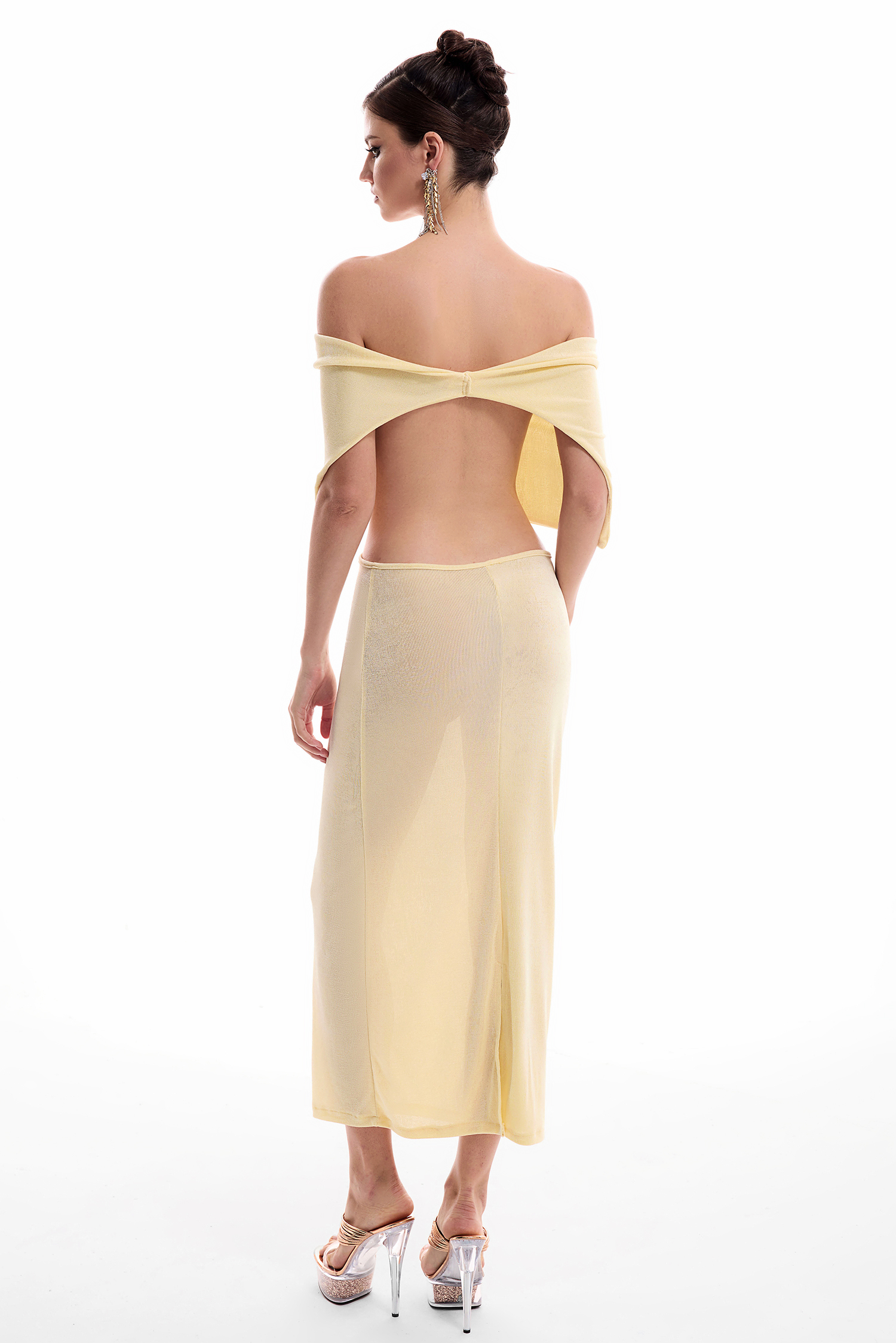 Luxury Cut-Out Off Shoulder Maxi Dress