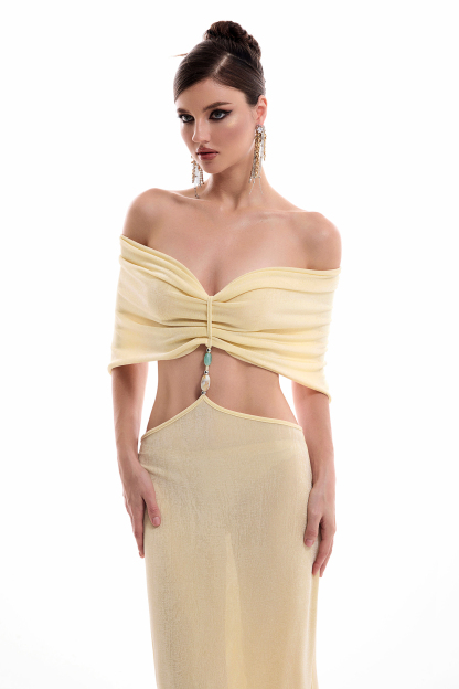 Luxury Cut-Out Off Shoulder Maxi Dress