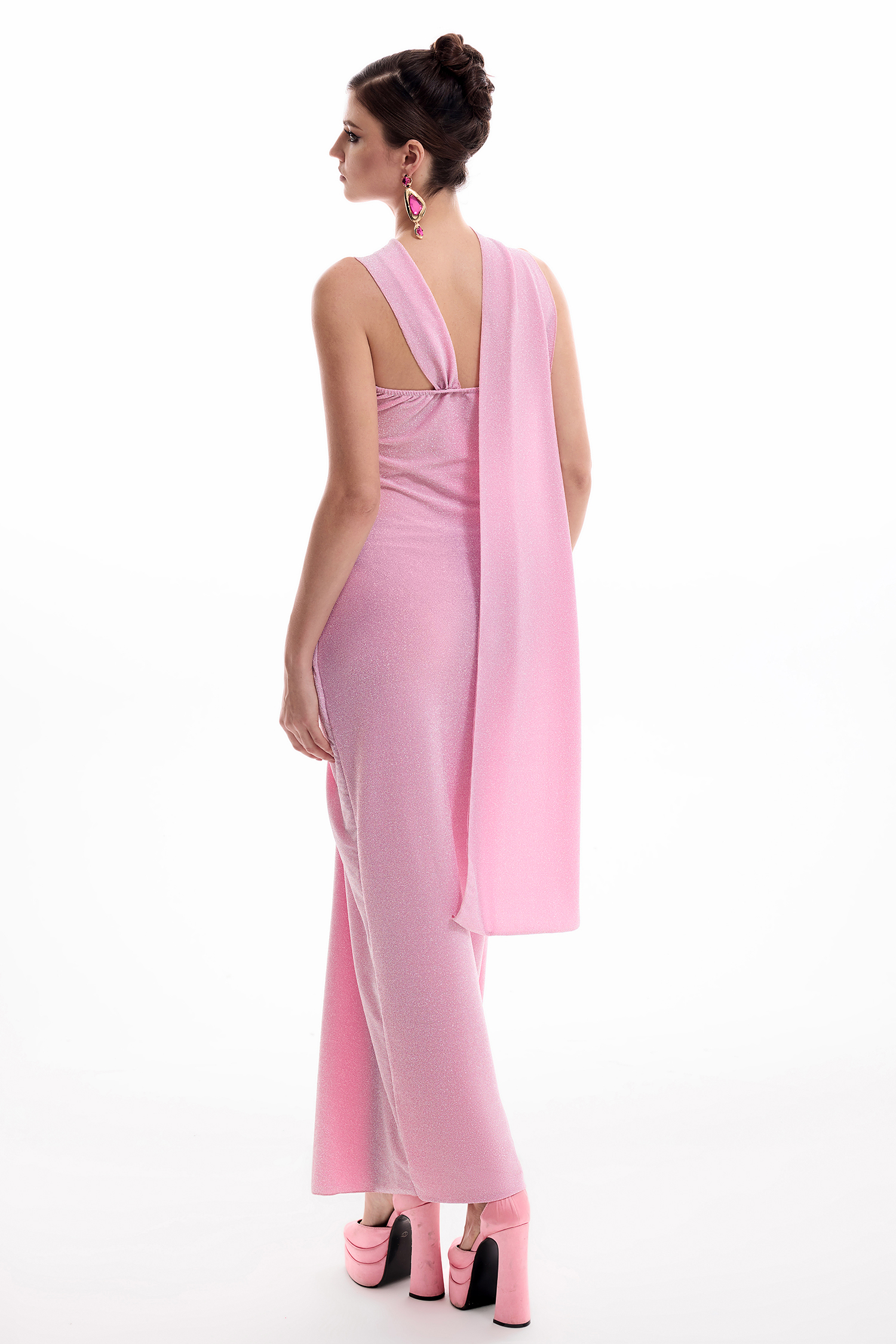 Sequin Halter Neck Cut-Out Maxi Dress