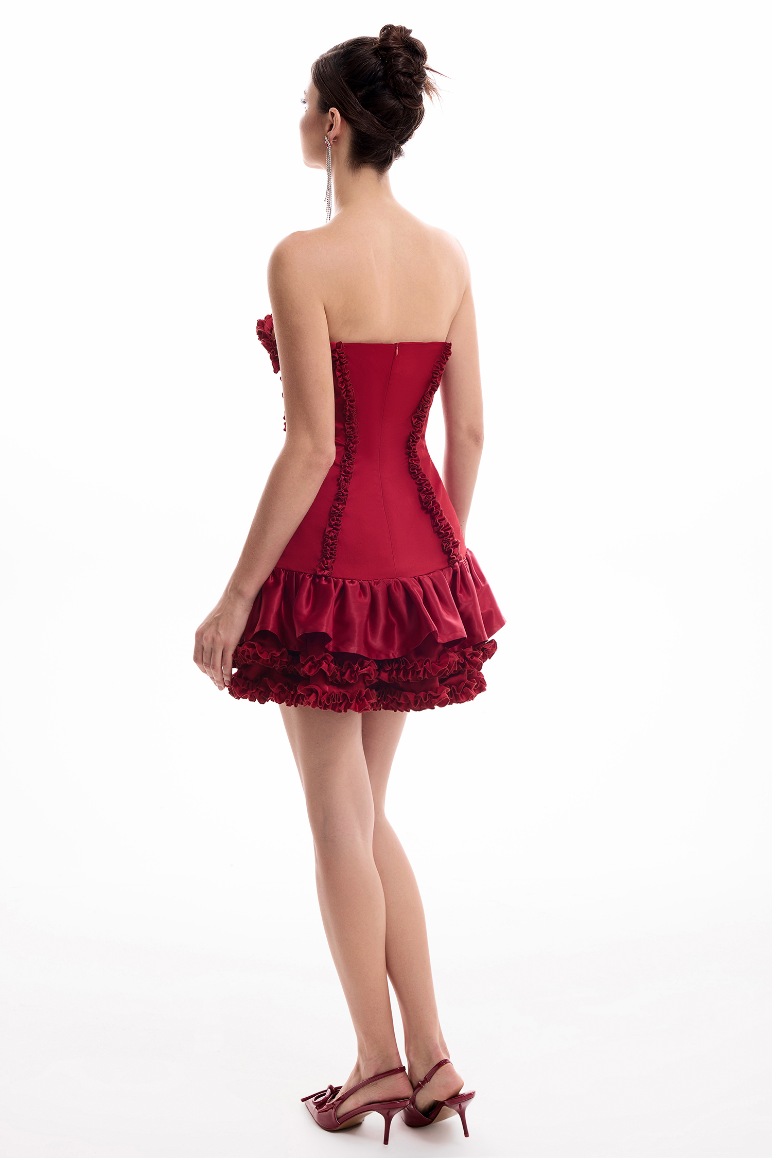 Sweetheart Neck Frill Corset Mini Dress