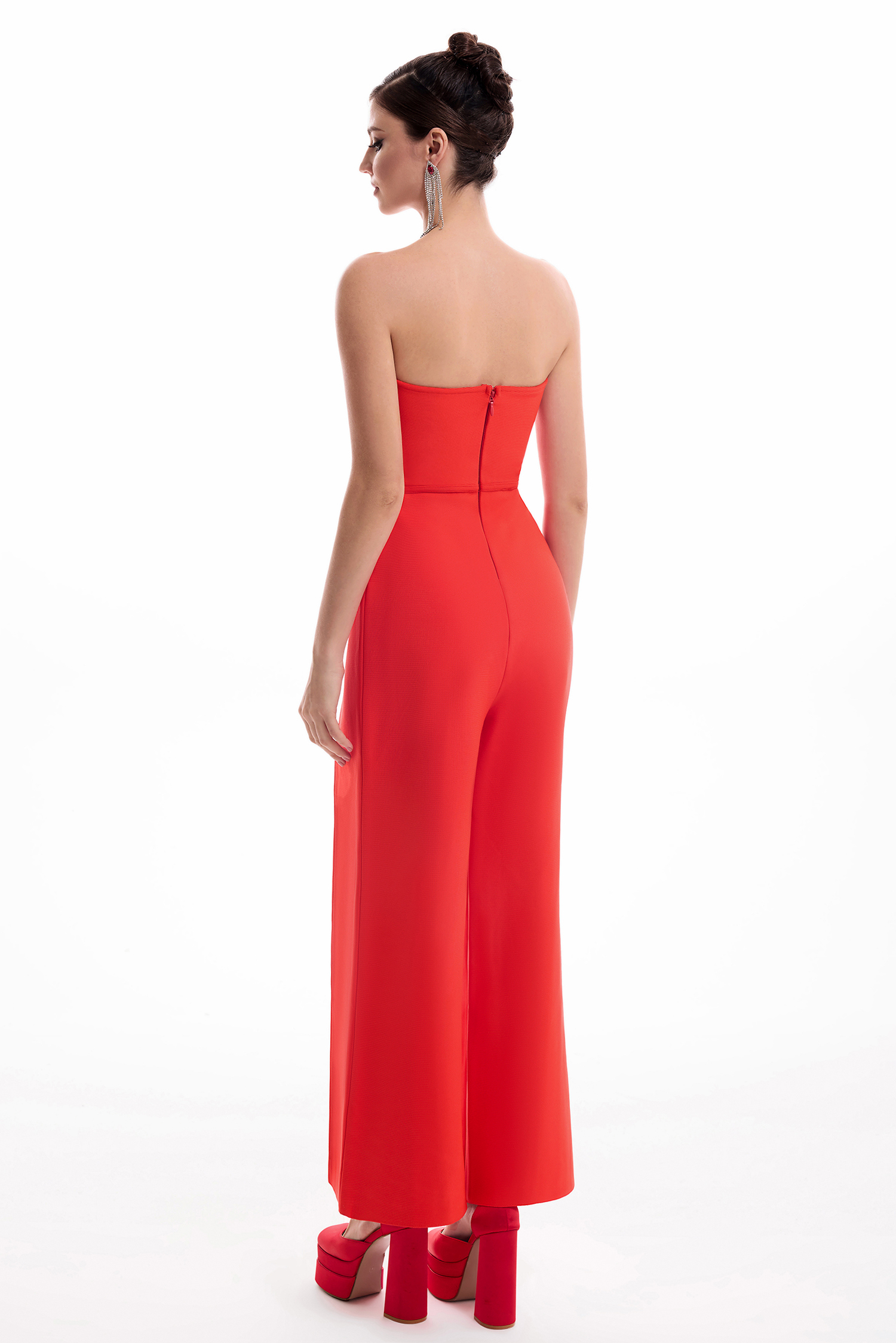 Solid Split Off Shoulder Jumpsuit