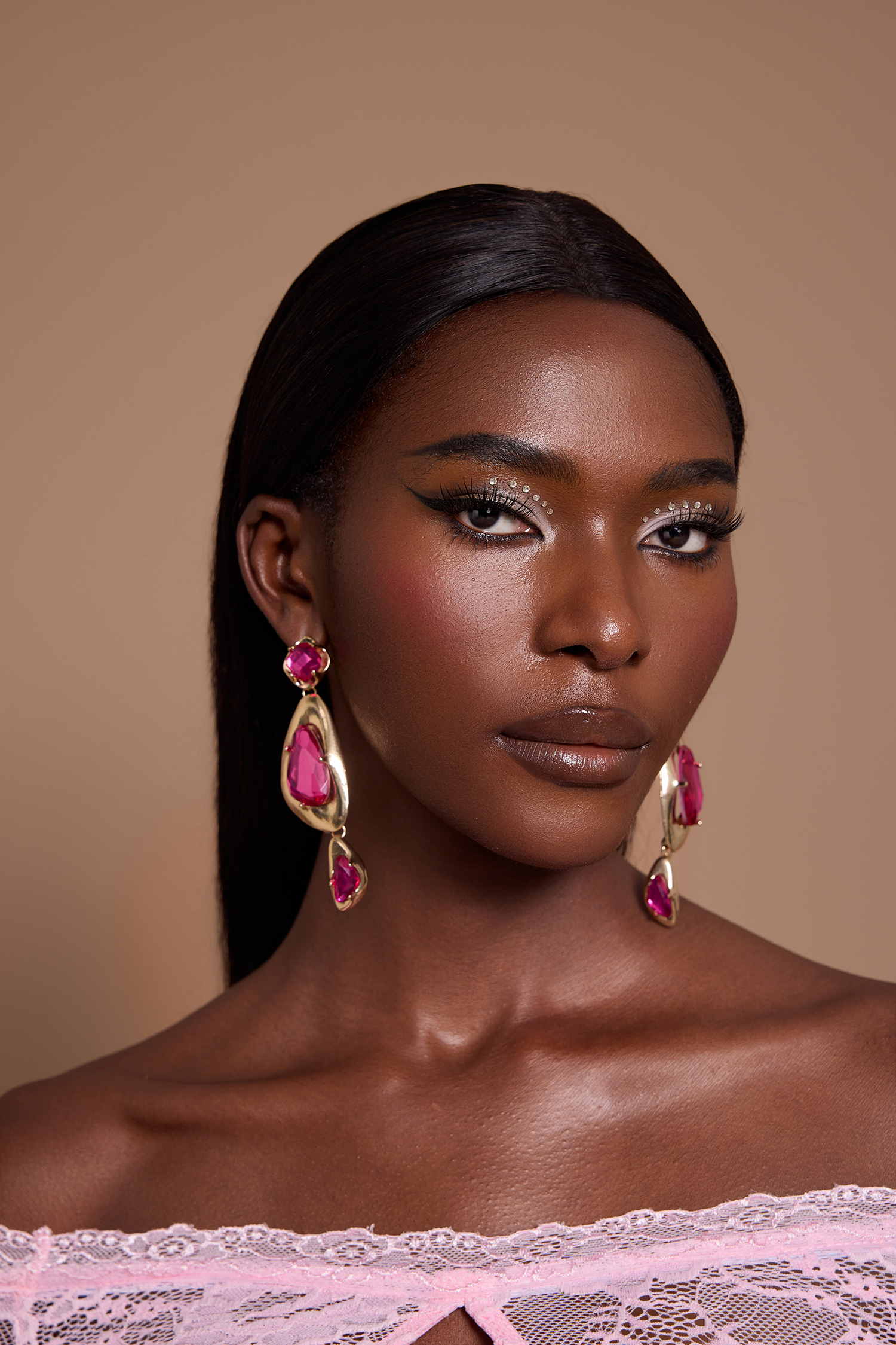 Faux Diamond Irregular Shape Earrings