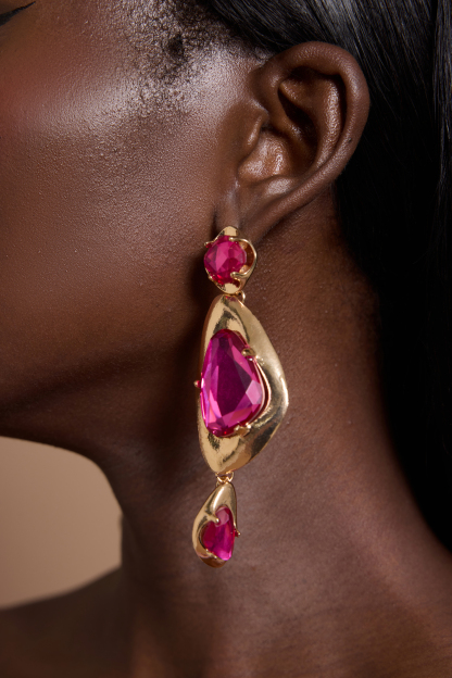 Faux Diamond Irregular Shape Earrings