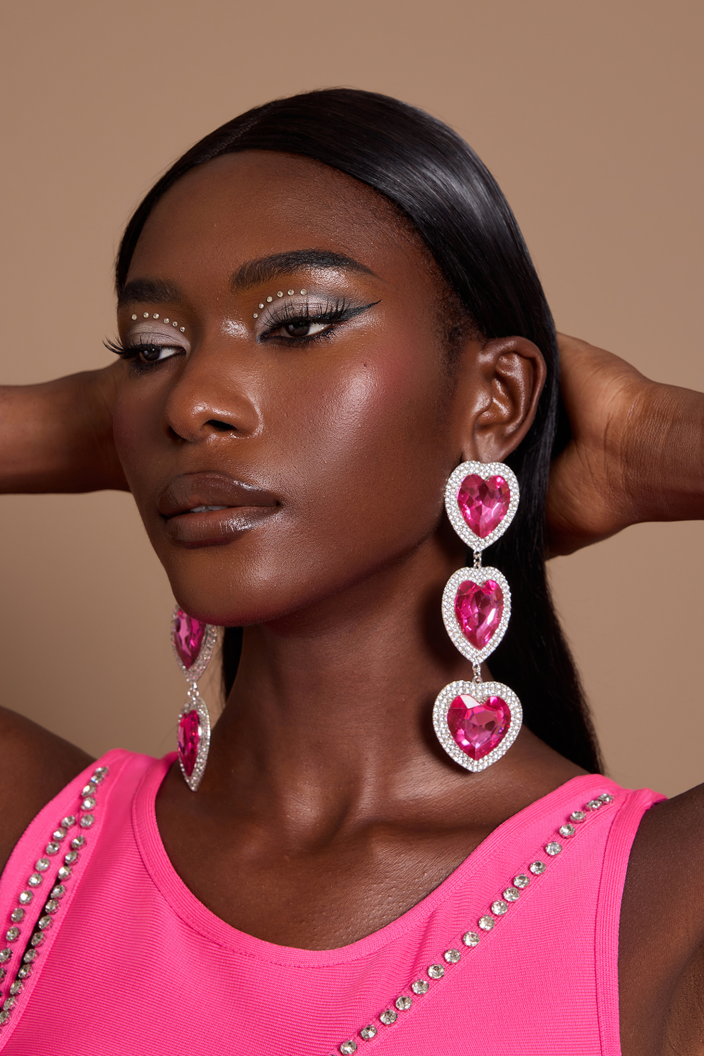 Faux Diamond Heart Shape Earrings