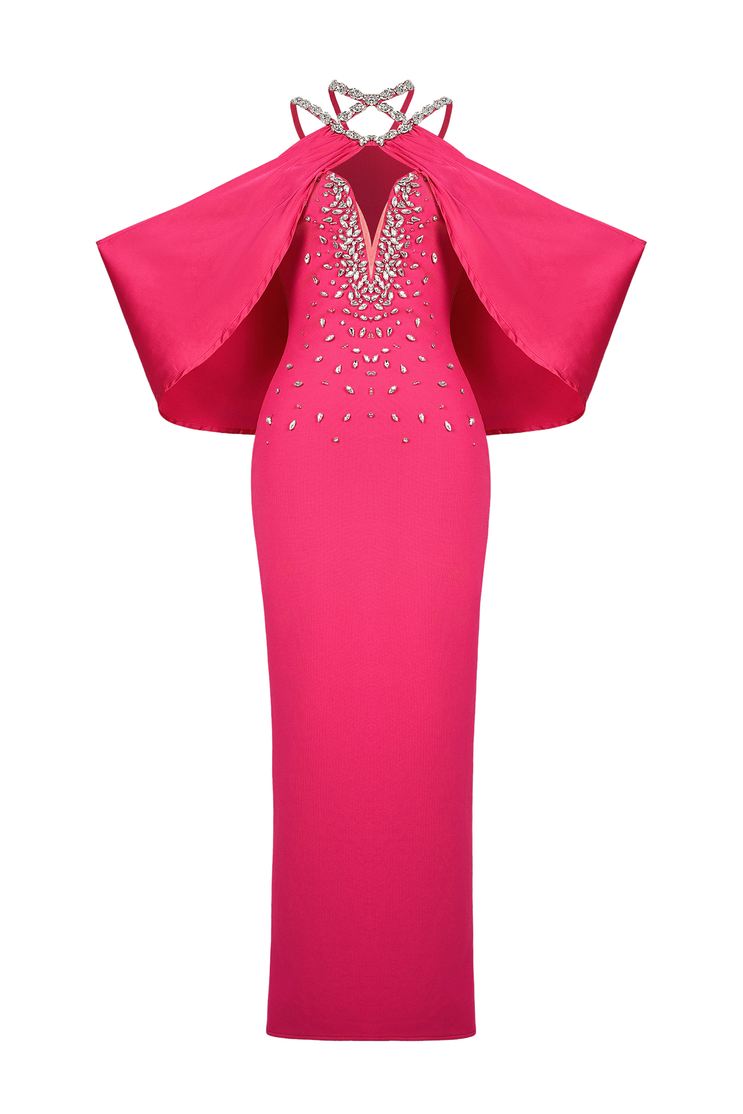 Rhinestone Bandage V-Neck Midi Dress