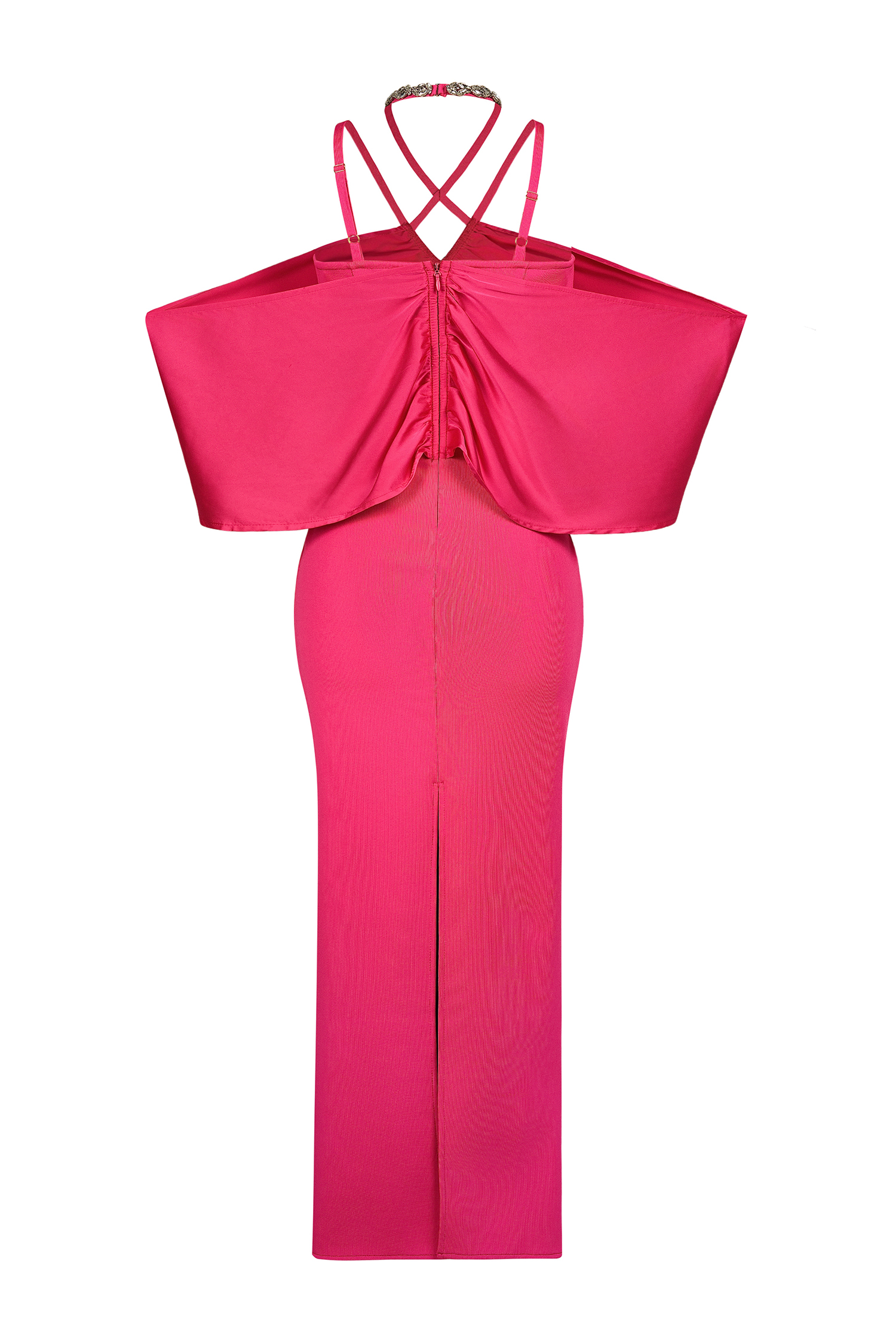 Rhinestone Bandage V-Neck Midi Dress