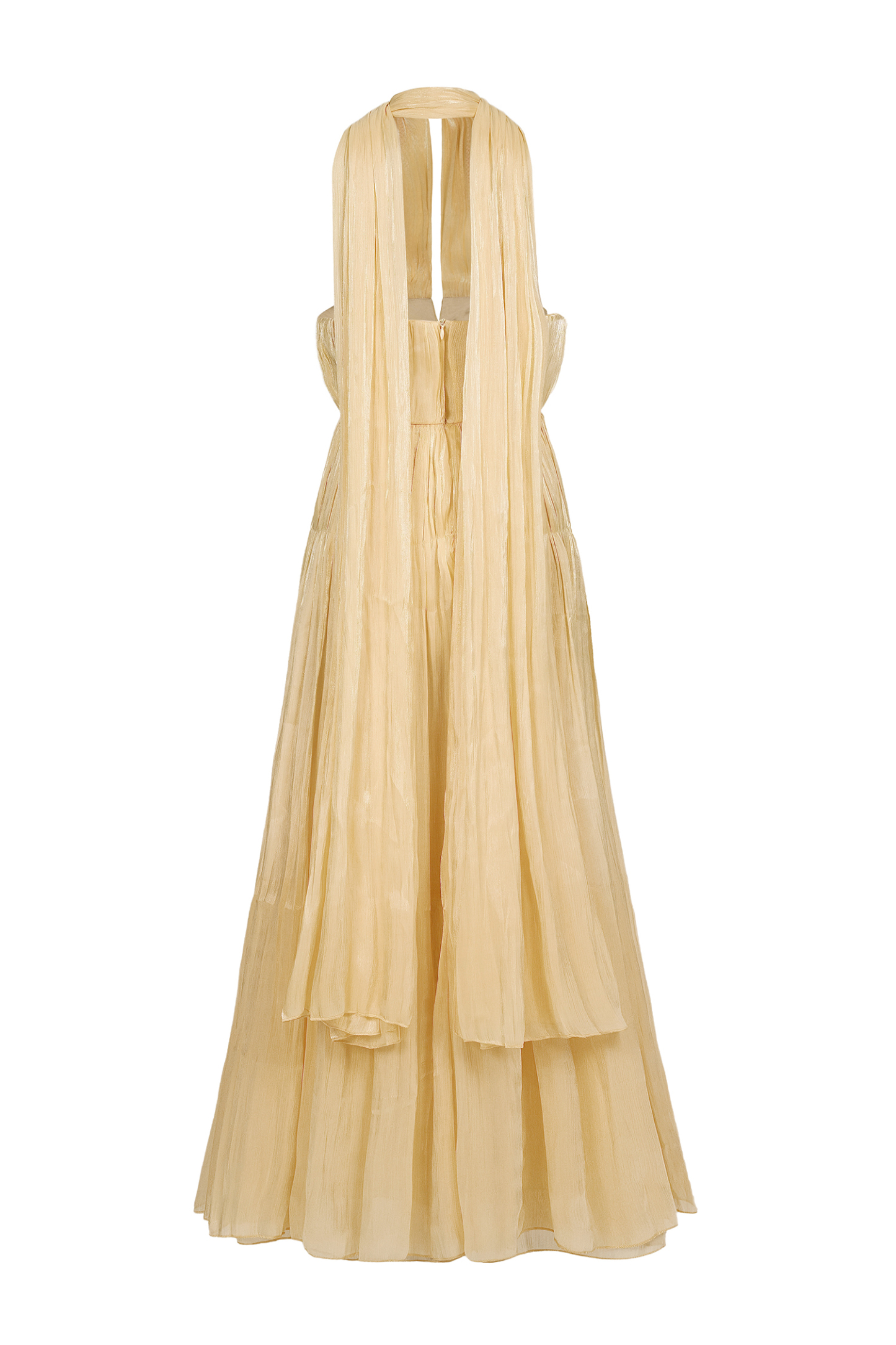 Satin V-Neck Slit Maxi Dress