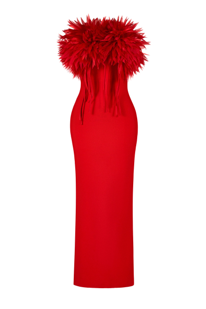 Bandage 3D Flower Off-Shoulder Maxi Dress