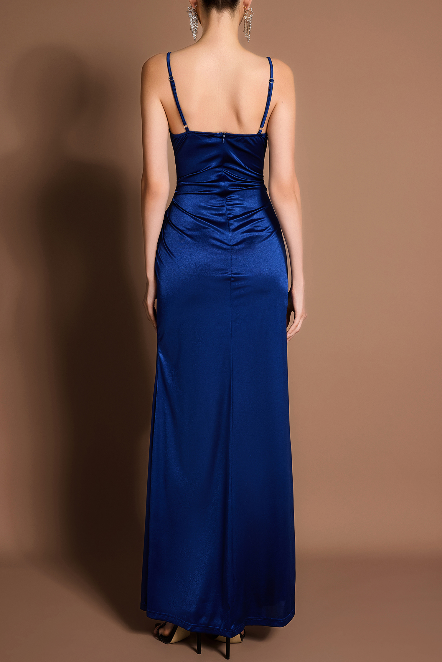 Satin Sleeveless Slit Maxi Dress