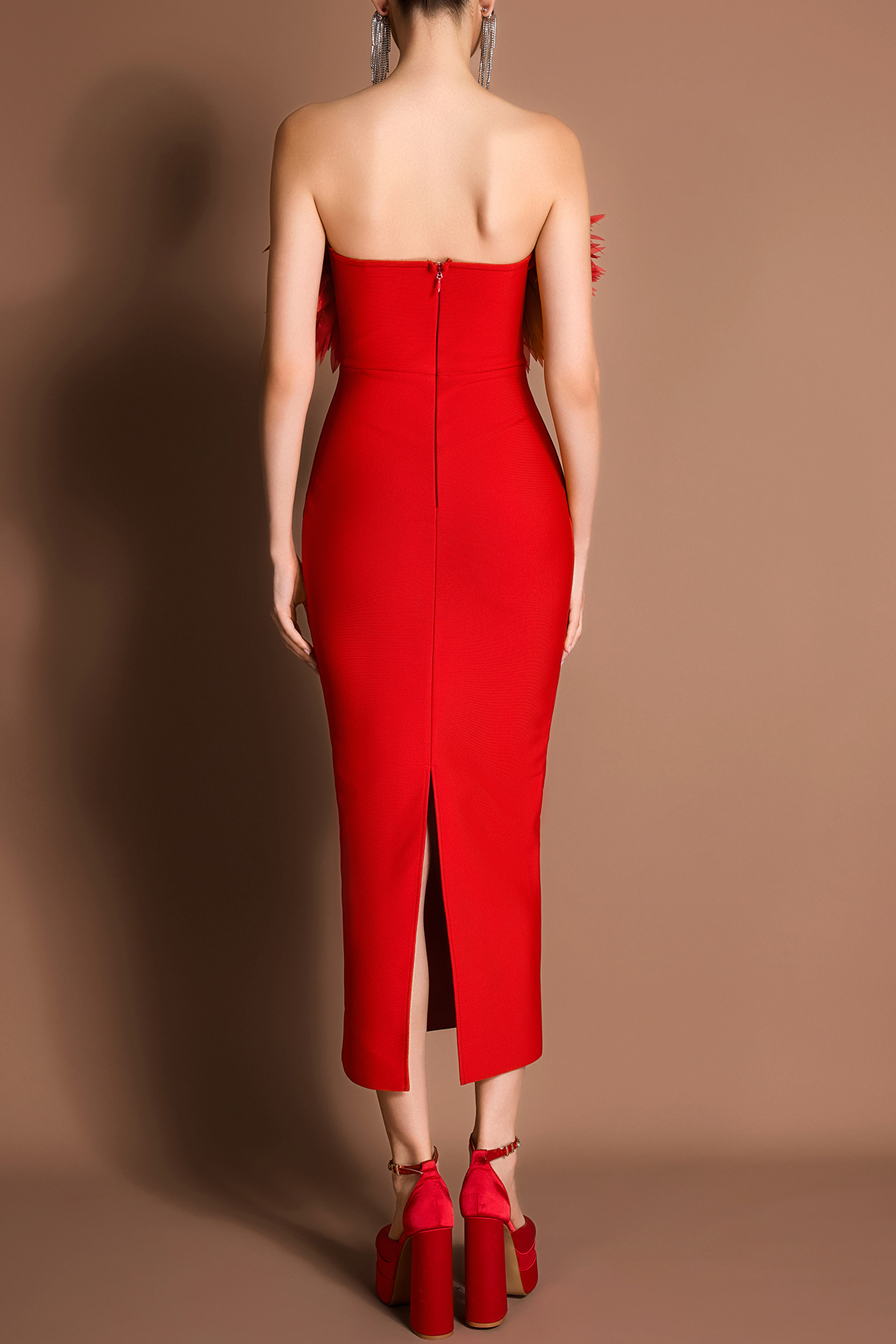 Bandage 3D Flower Off-Shoulder Maxi Dress