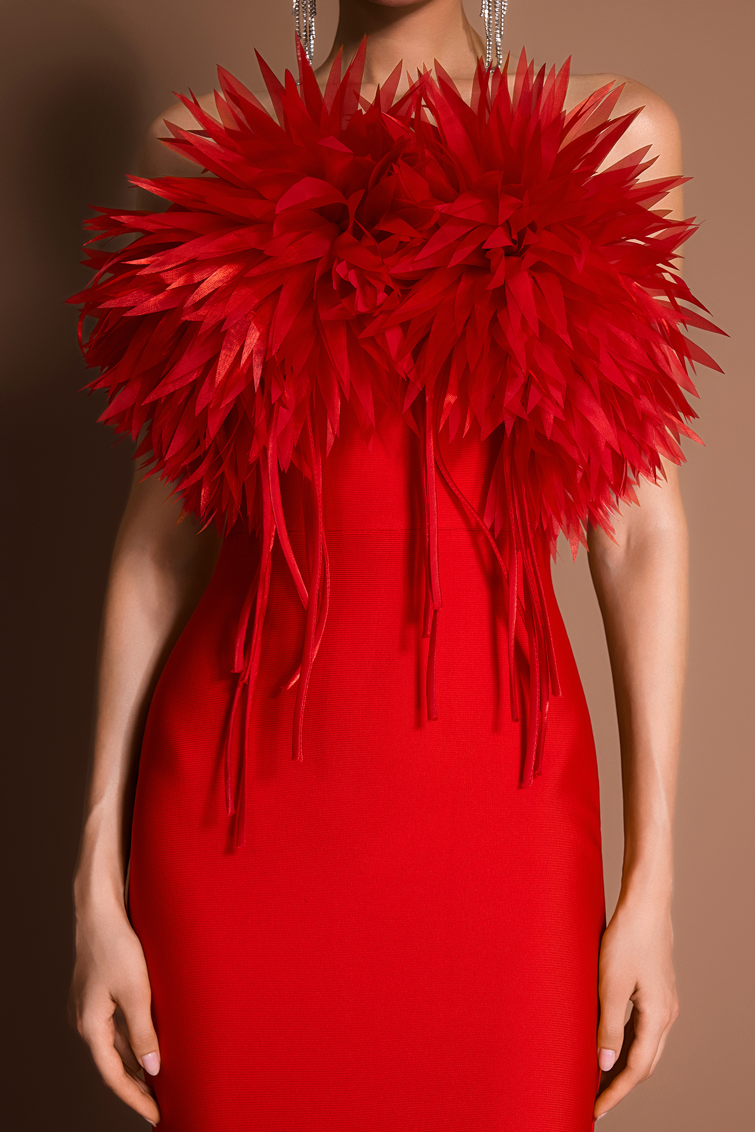 Bandage 3D Flower Off-Shoulder Maxi Dress