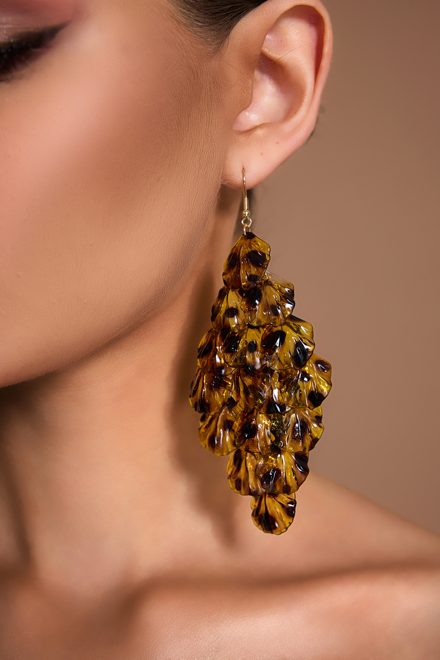 Leopard Print  Petal Shape Earrings