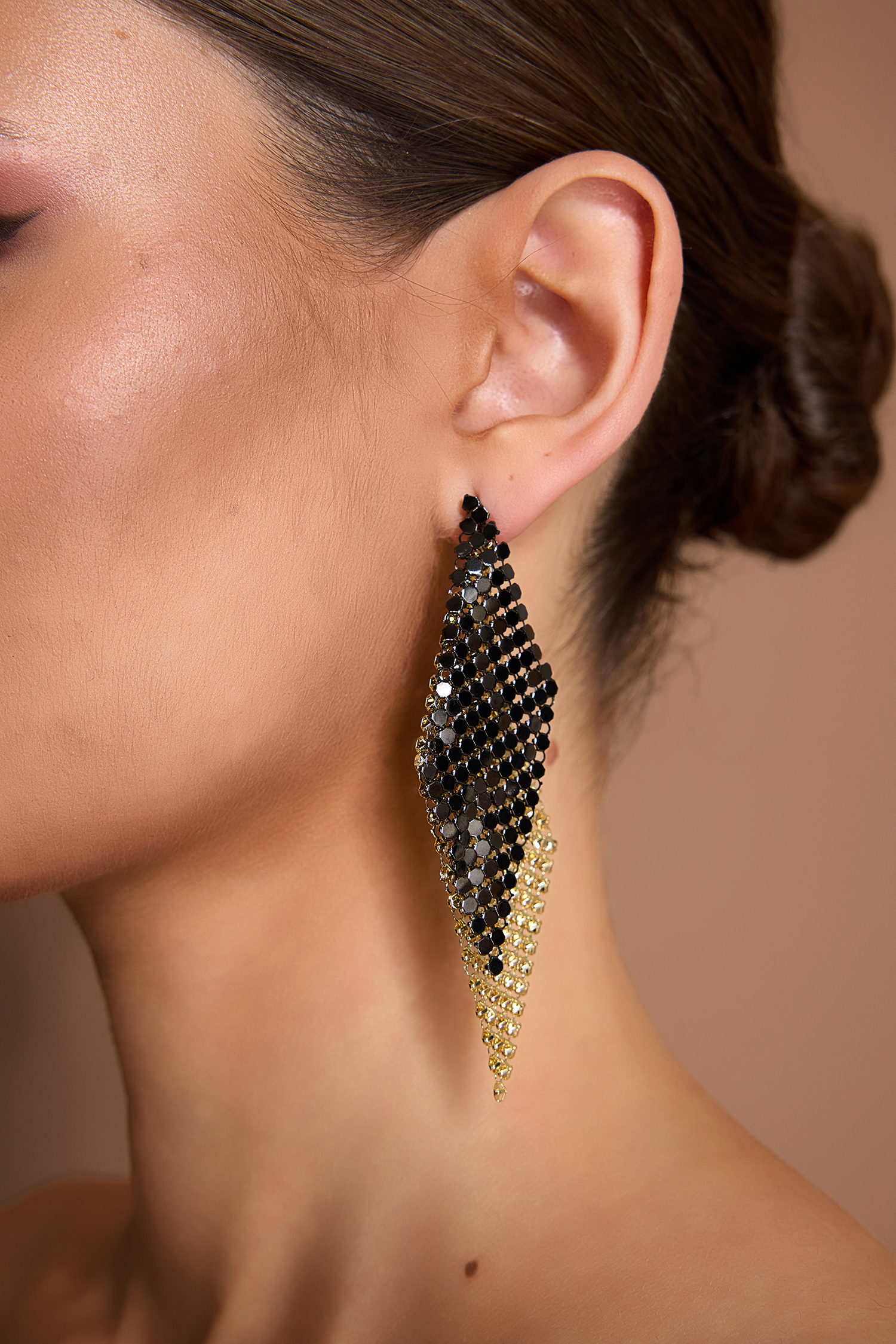 Contrast Color Tassel  Metal Earrings