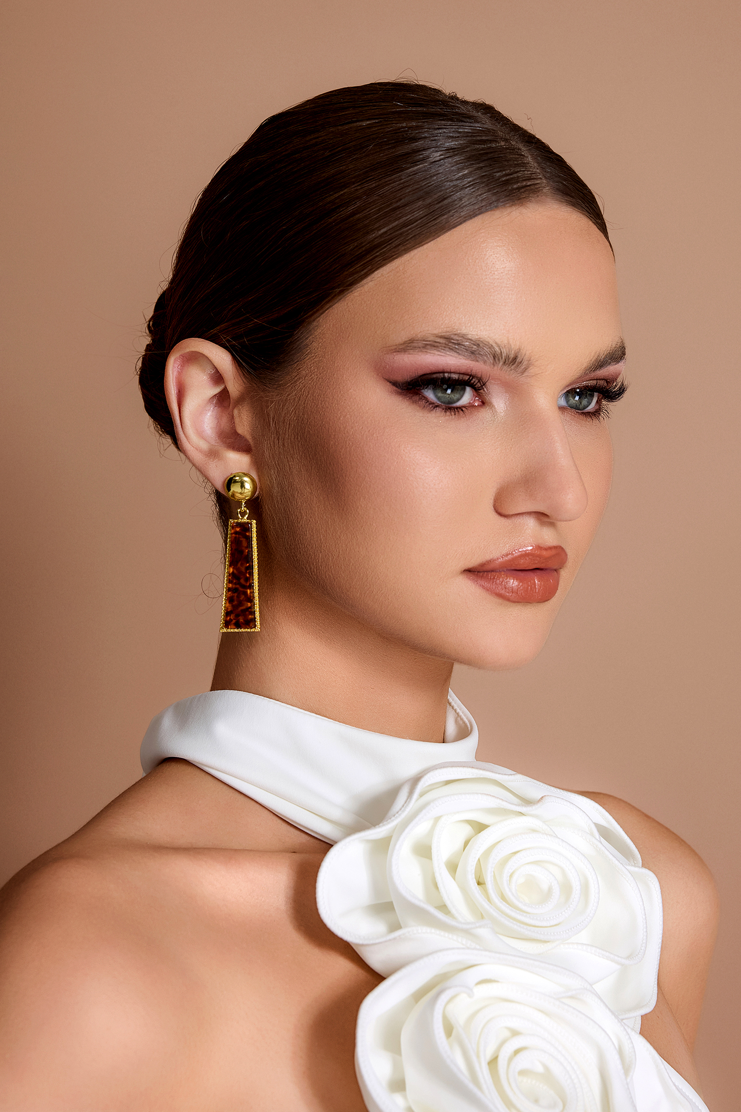 Leopard Print Geometric Resin Earrings