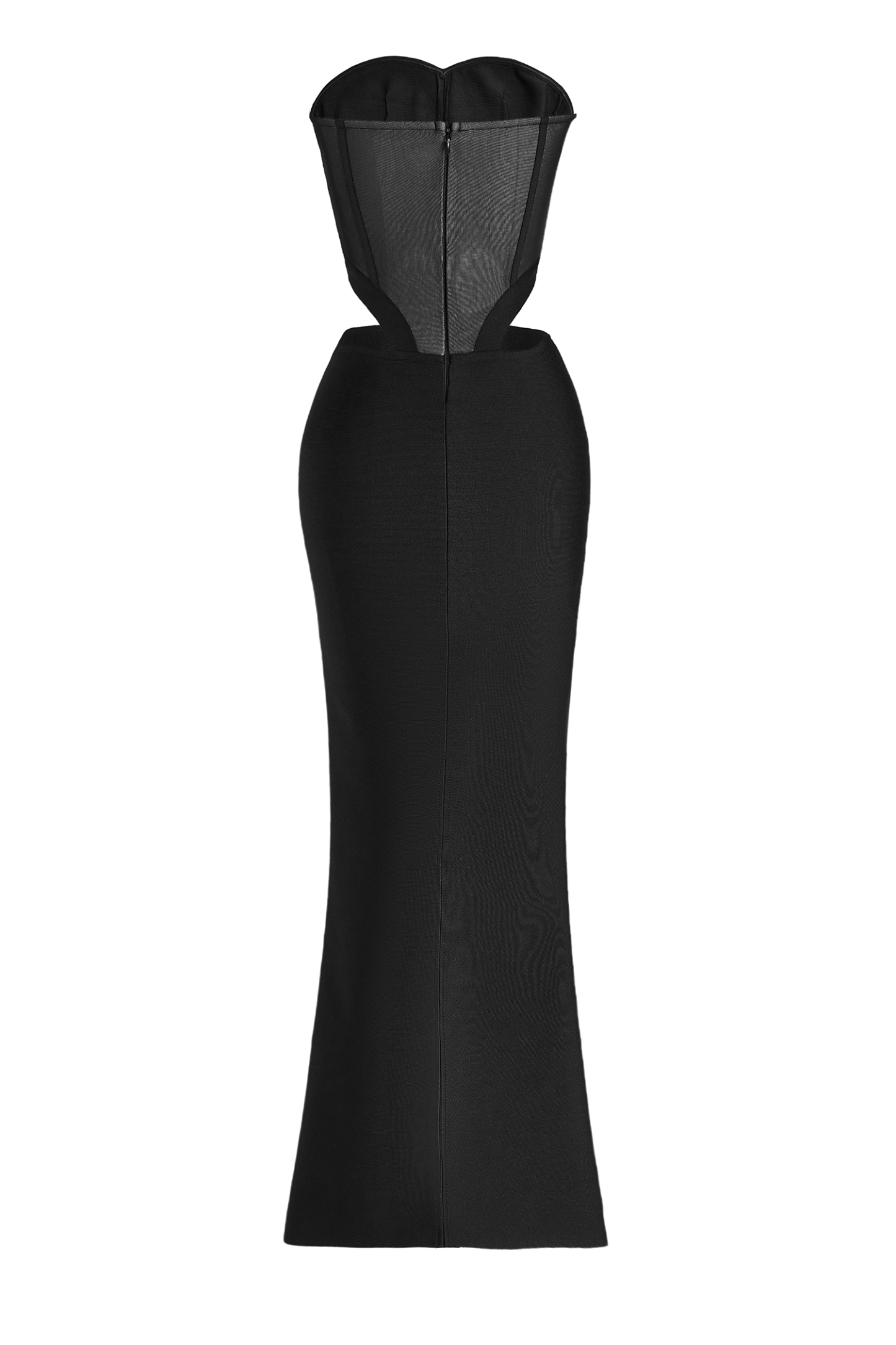 Mesh Cut-Out Splicing Maxi Dress