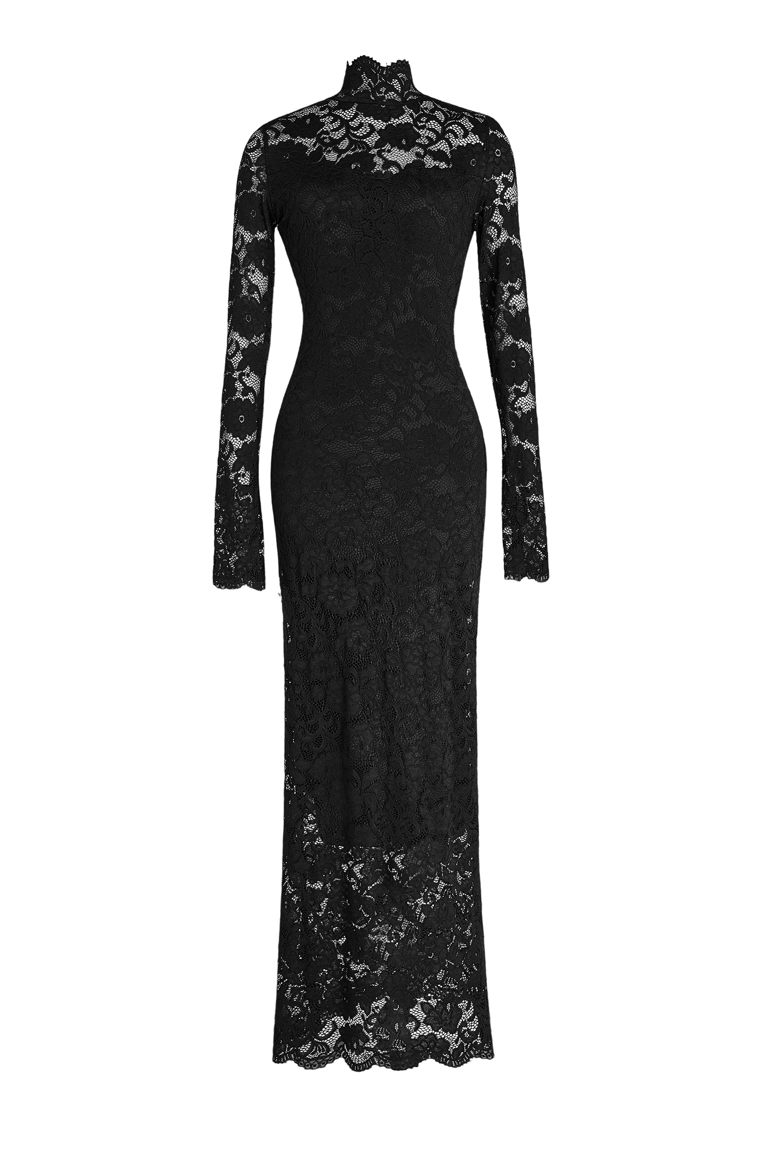 Lace High Neck Bell Sleeve Maxi Dress