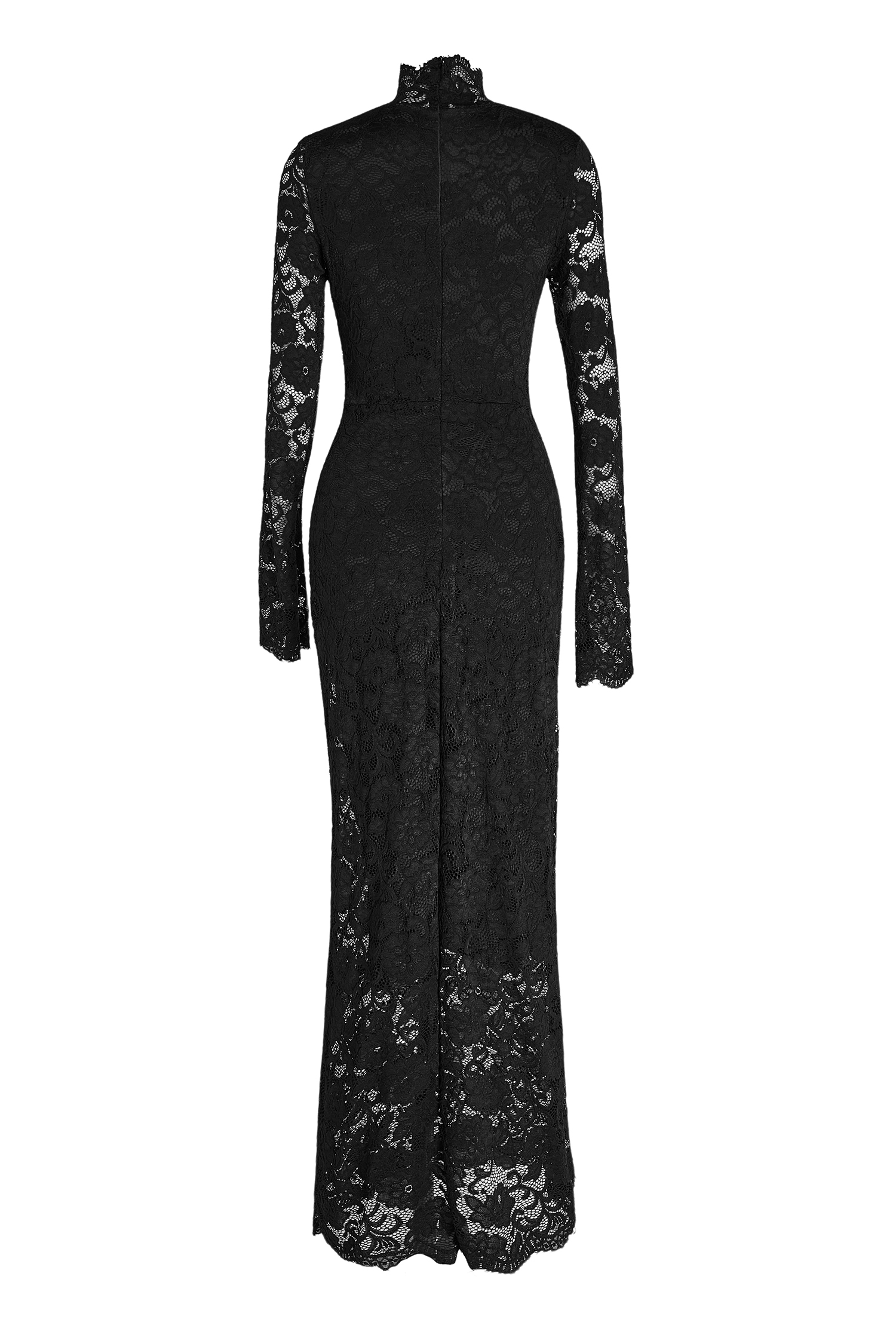 Lace High Neck Bell Sleeve Maxi Dress