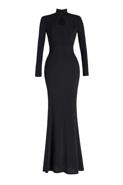 Luxury High Neck Cut-Out Maxi Dress