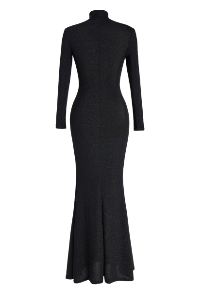 Luxury High Neck Cut-Out Maxi Dress