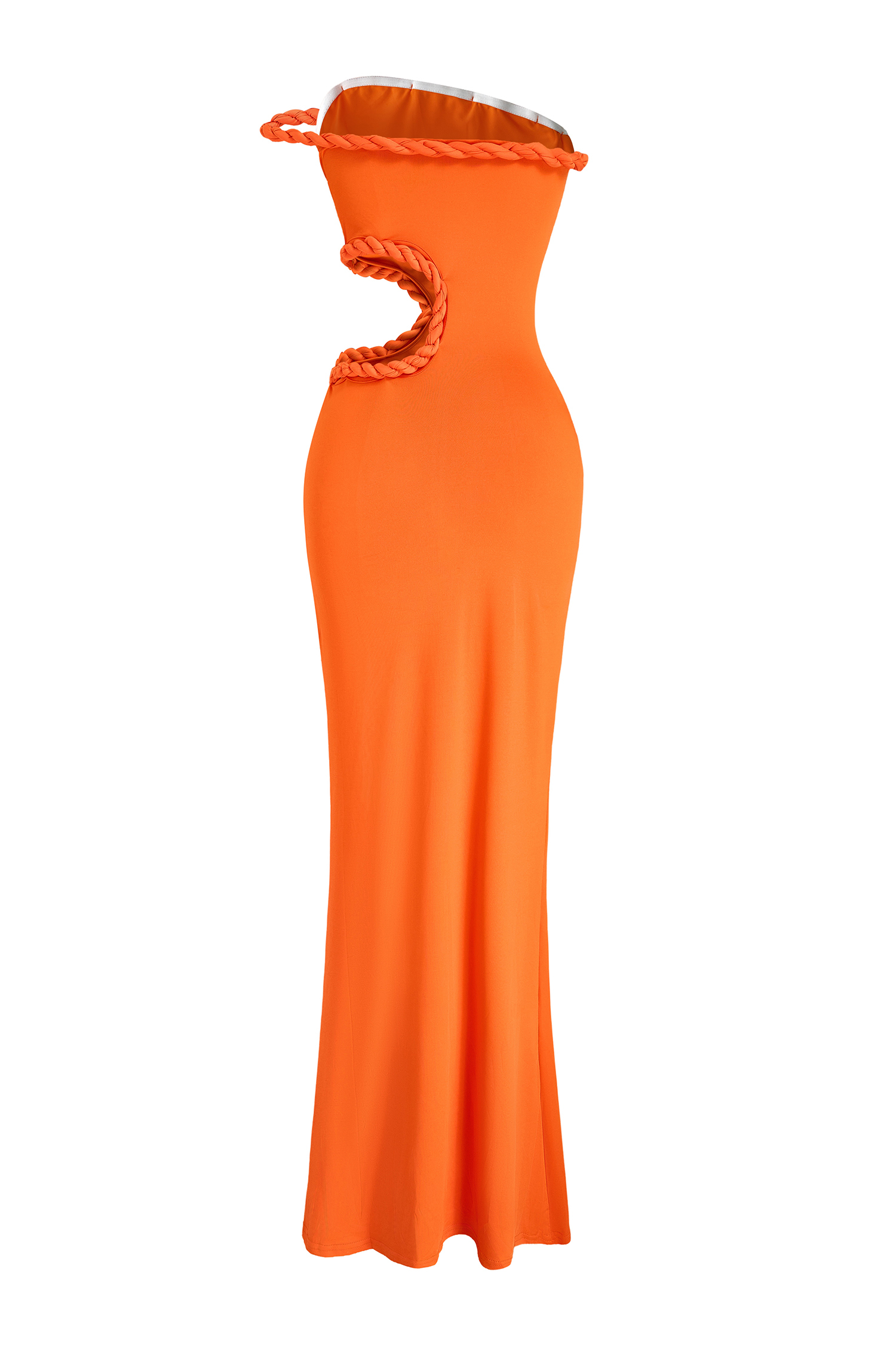 Solid Off-Shoulder Cut-Out Maxi Dress