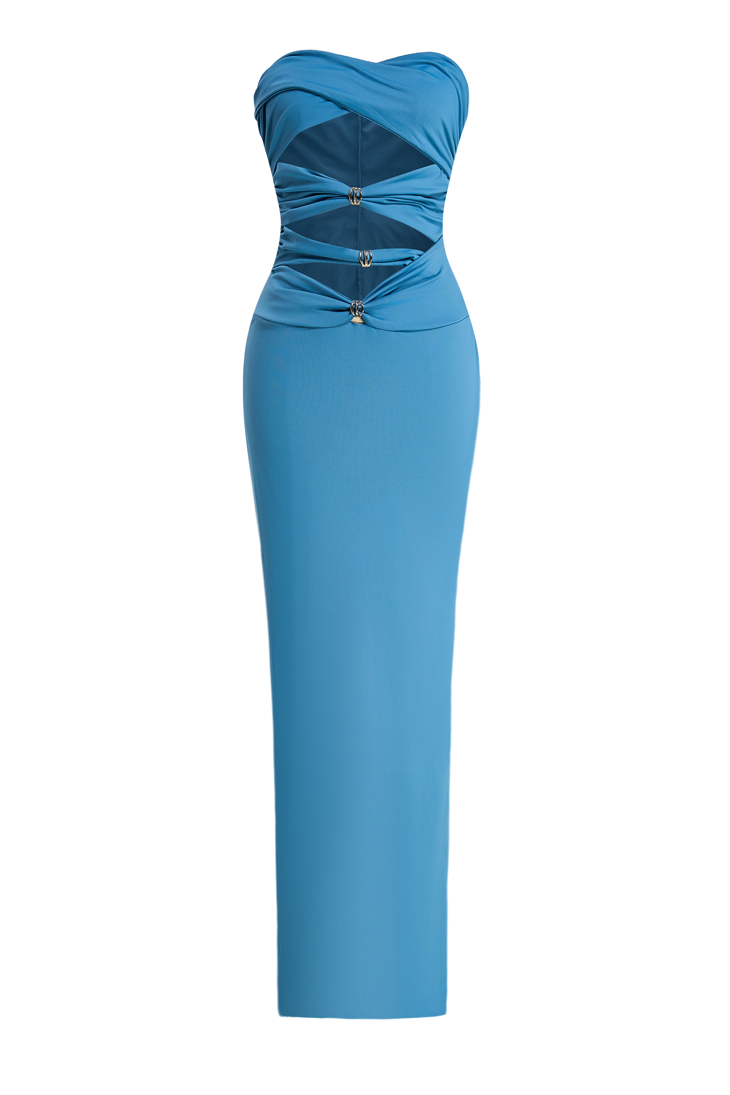 Cut-Out Off-Shoulder Knotted Maxi Dress