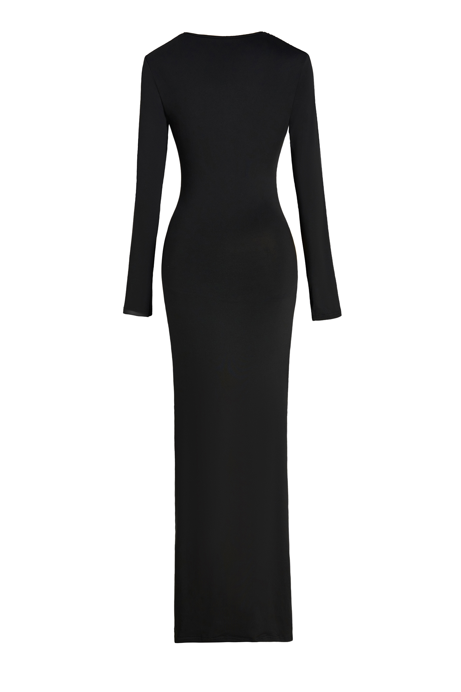 Long Sleeve V-Neck Gathering Maxi Dress