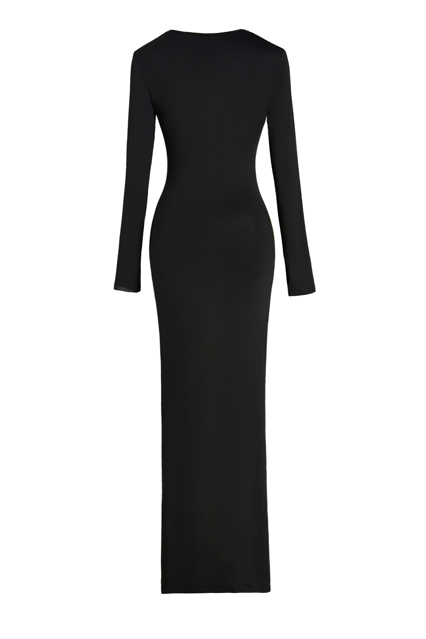 Long Sleeve V-Neck Gathering Maxi Dress