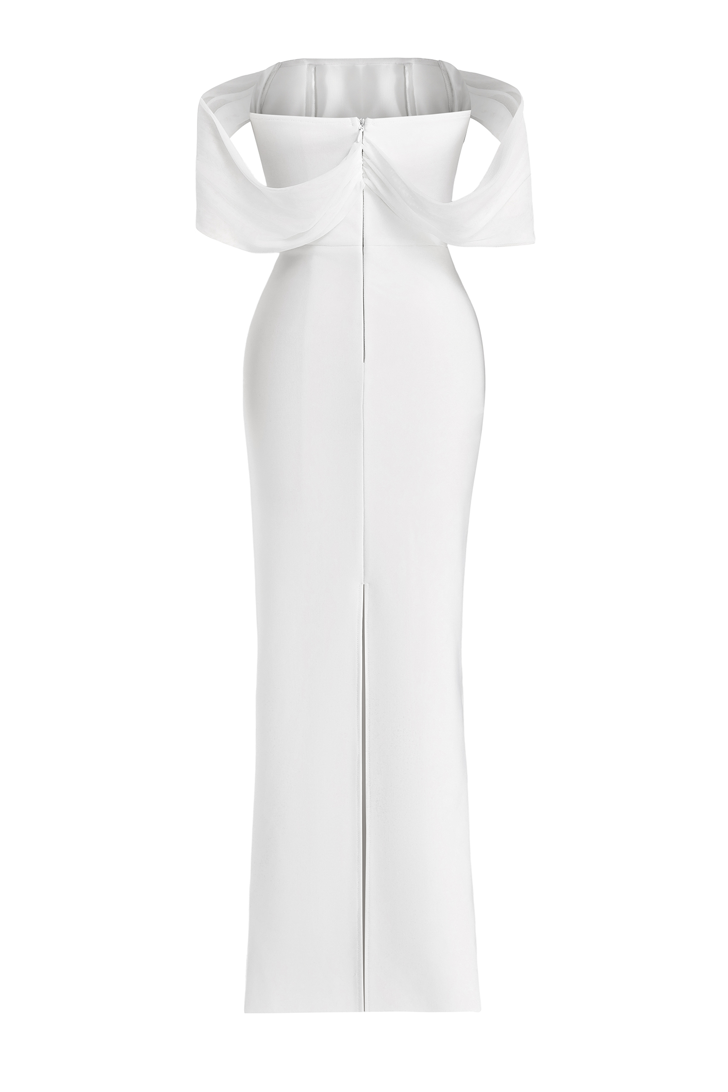 Bandage Rhinestone Off-Shoulder Midi Dress