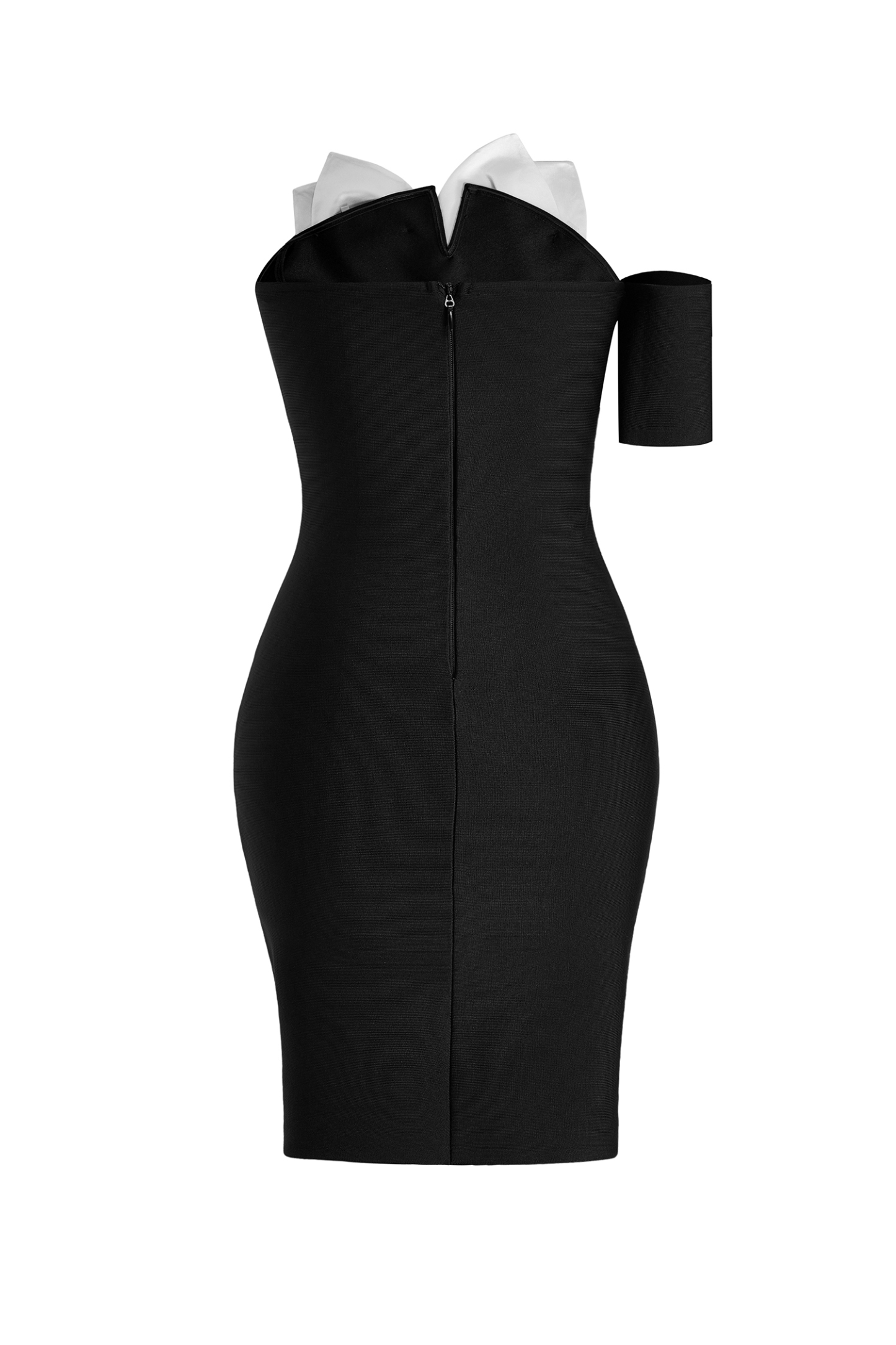 Contrast Color Bandage 3D Flower Rhinestone Mini Dress