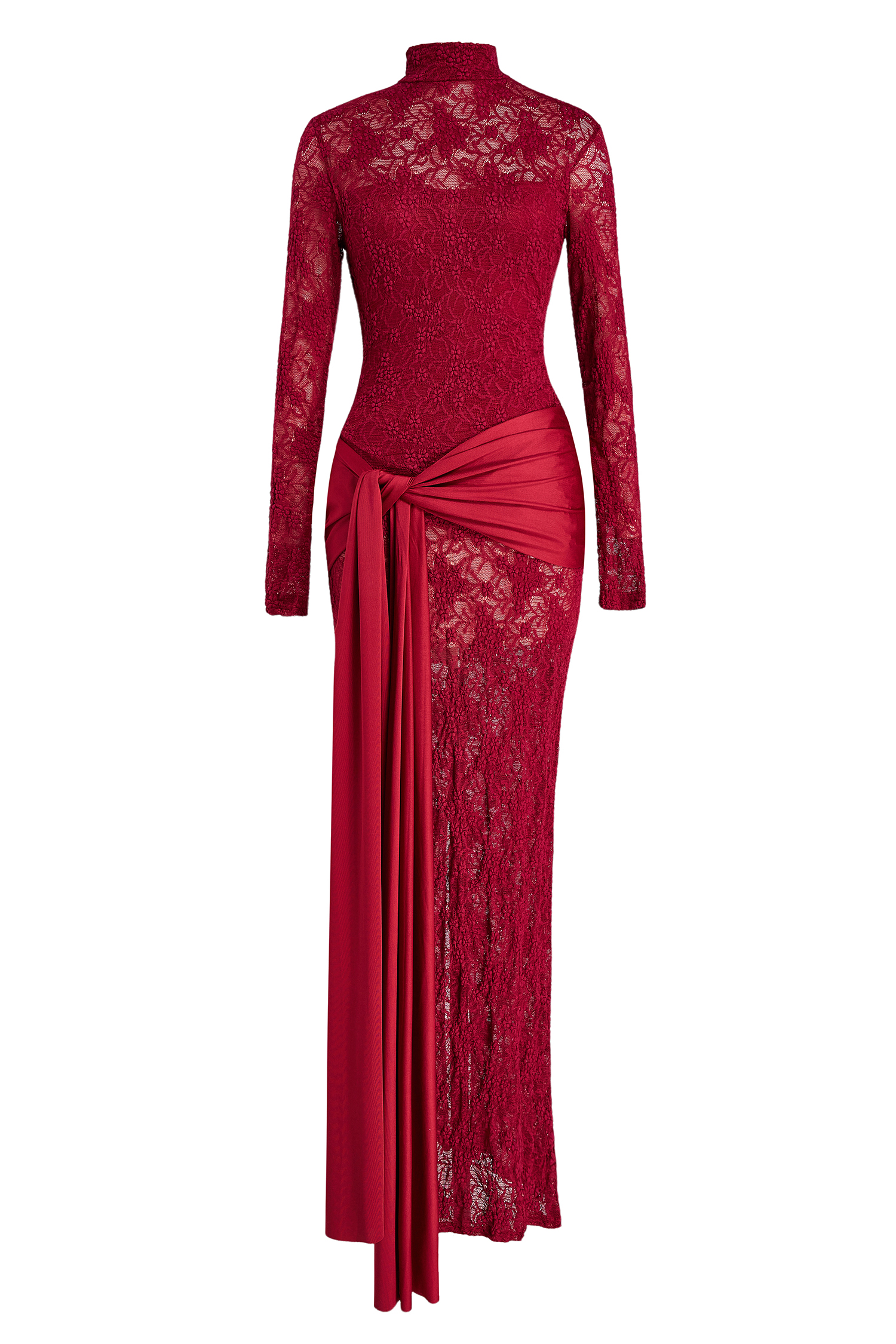 Lace Backless See-Through Maxi Dress