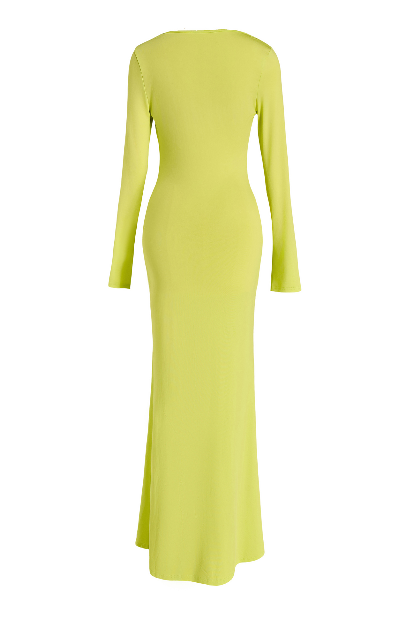 Solid Metal Decorations Long Sleeve Maxi Dress