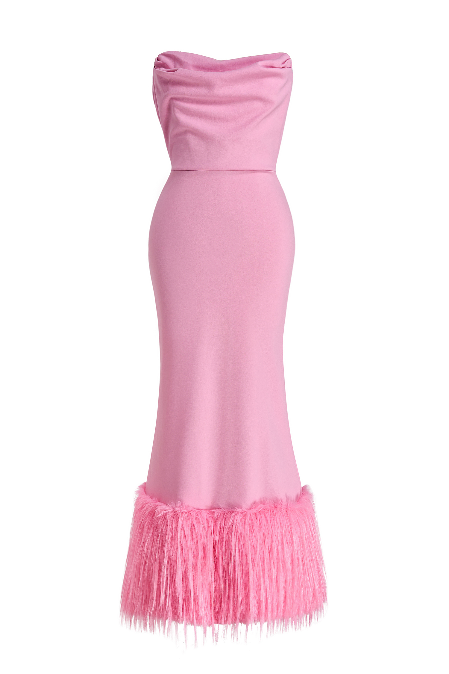 Off-Shoulder Corset Slit Midi Dress