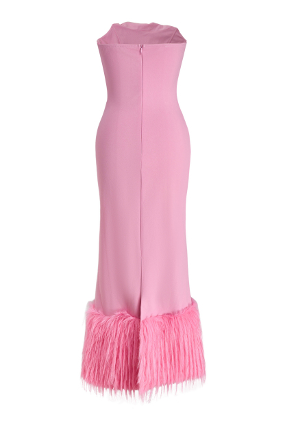 Off-Shoulder Corset Slit Midi Dress