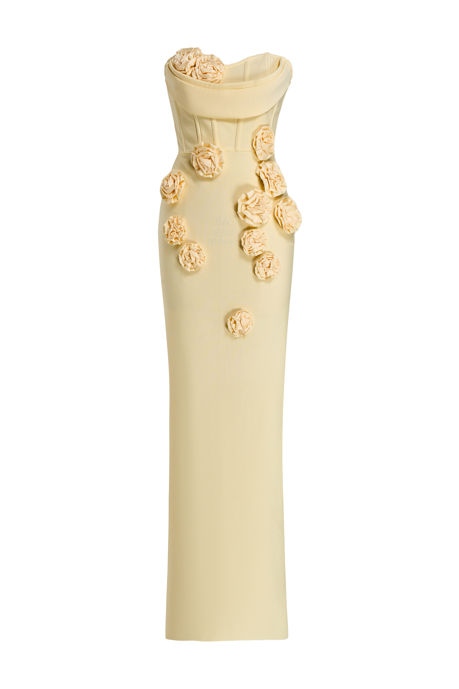 Bandage 3D Flower Off-Shoulder Maxi Dress