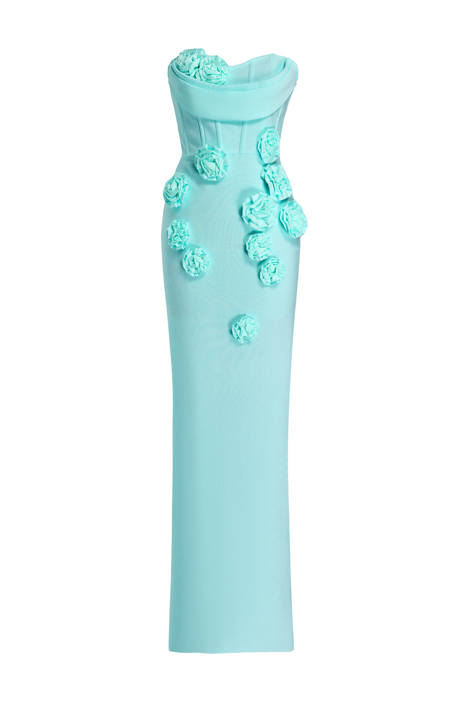 Bandage 3D Flower Off-Shoulder Maxi Dress