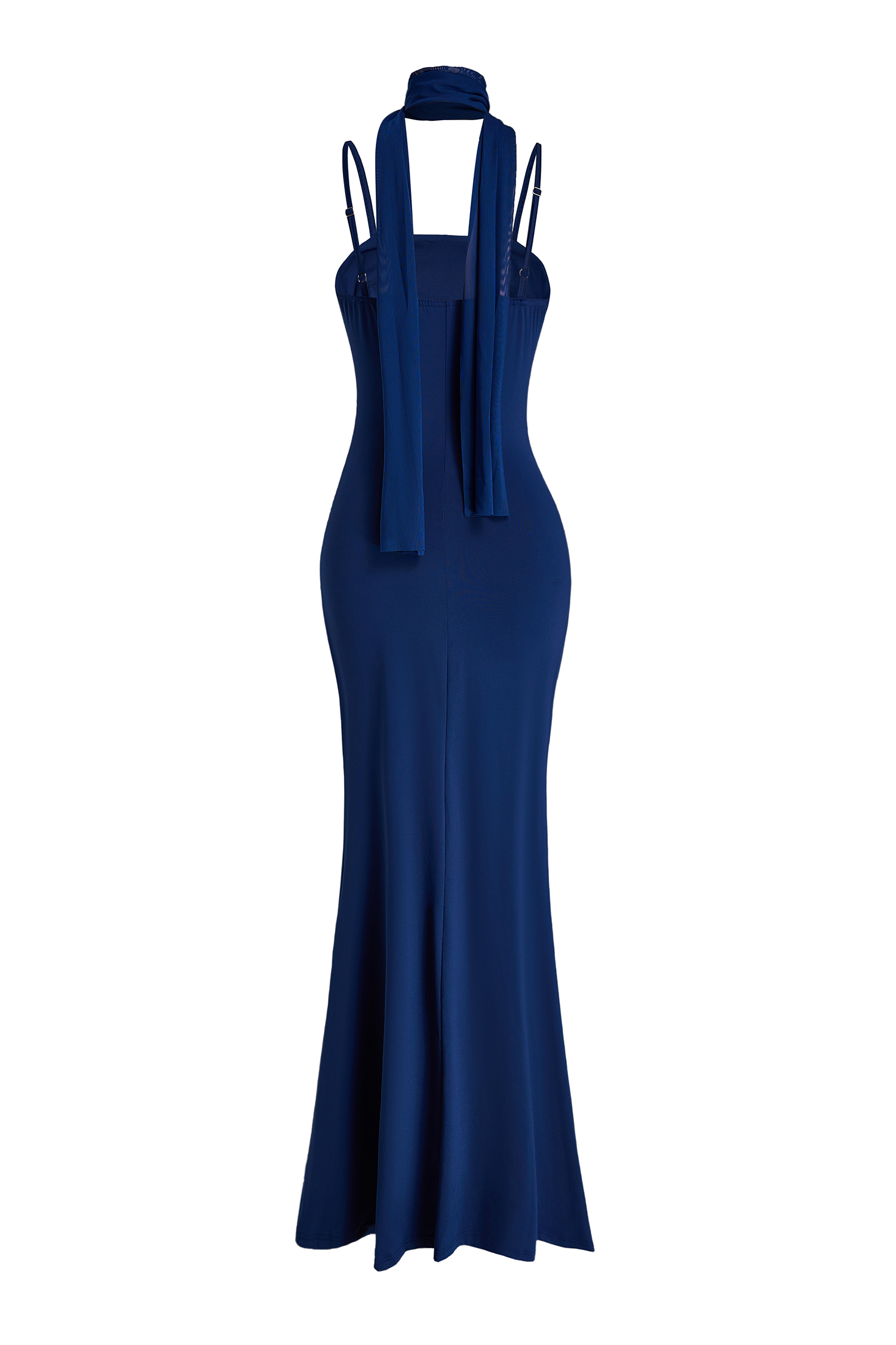 Solid Sleeveless Mesh Maxi Dress