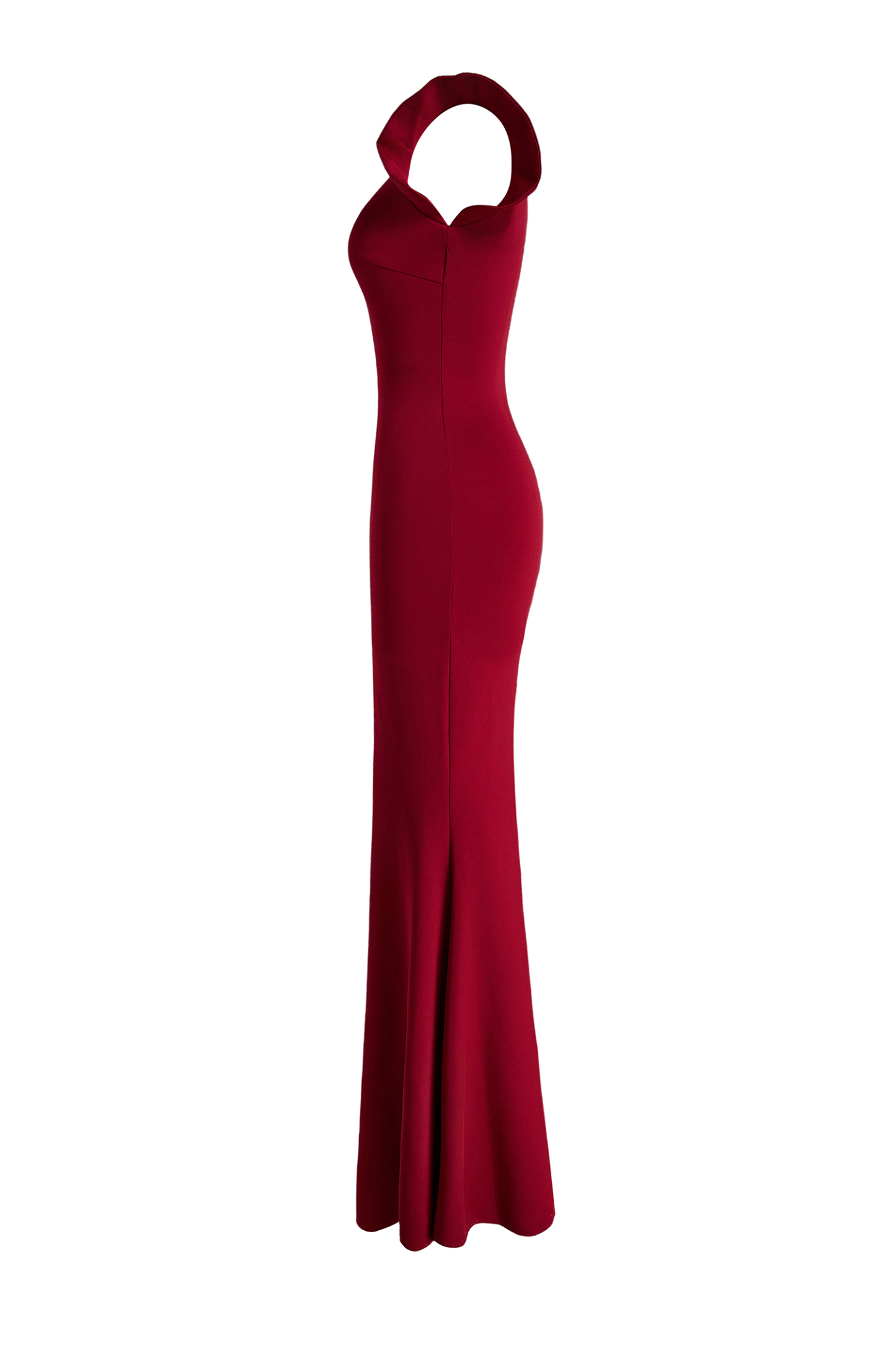 Solid Cut-Out Asymmetrical Neck Maxi Dress