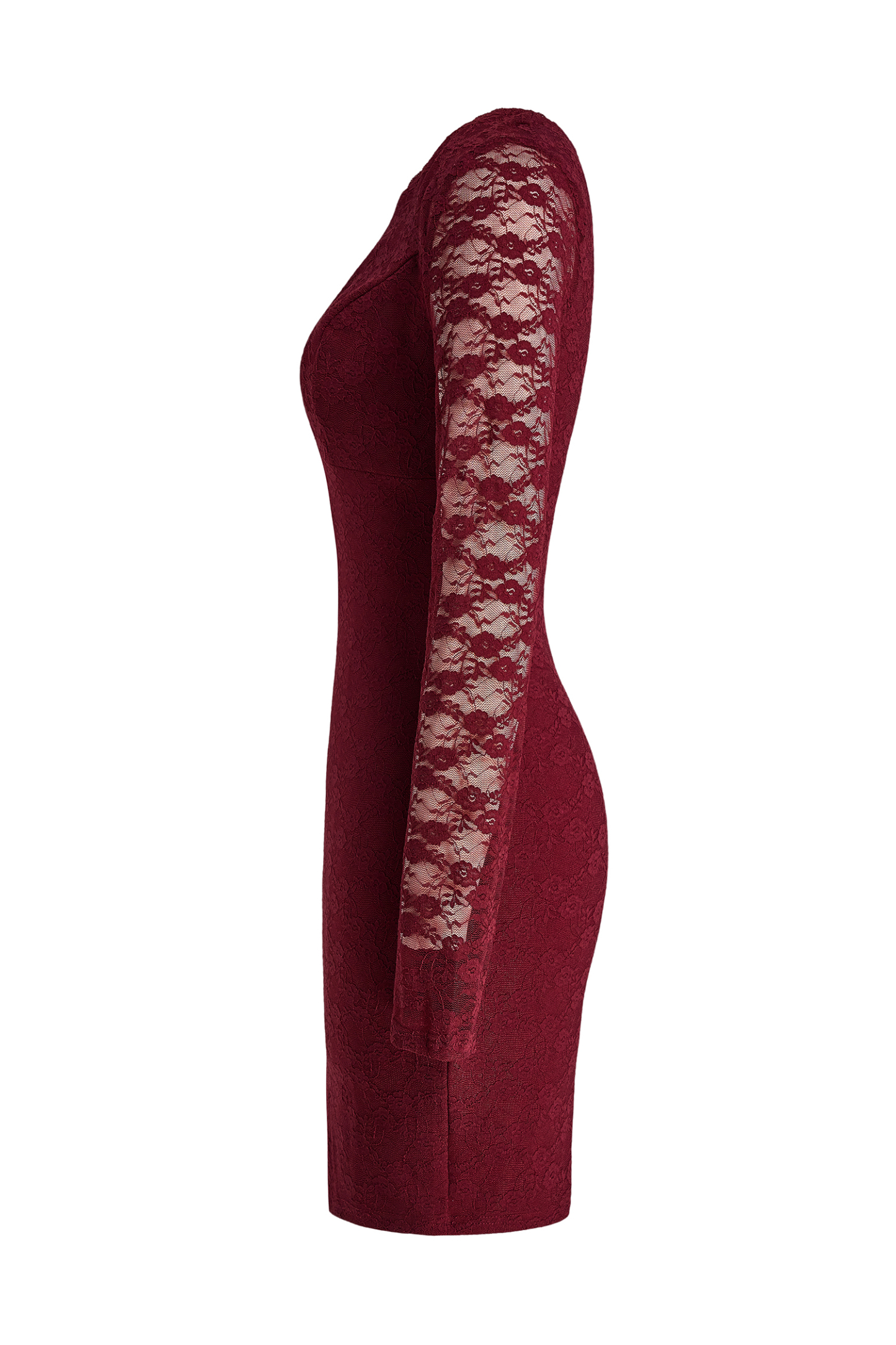 Lace Long Sleeve Cut-Out Mini Dress