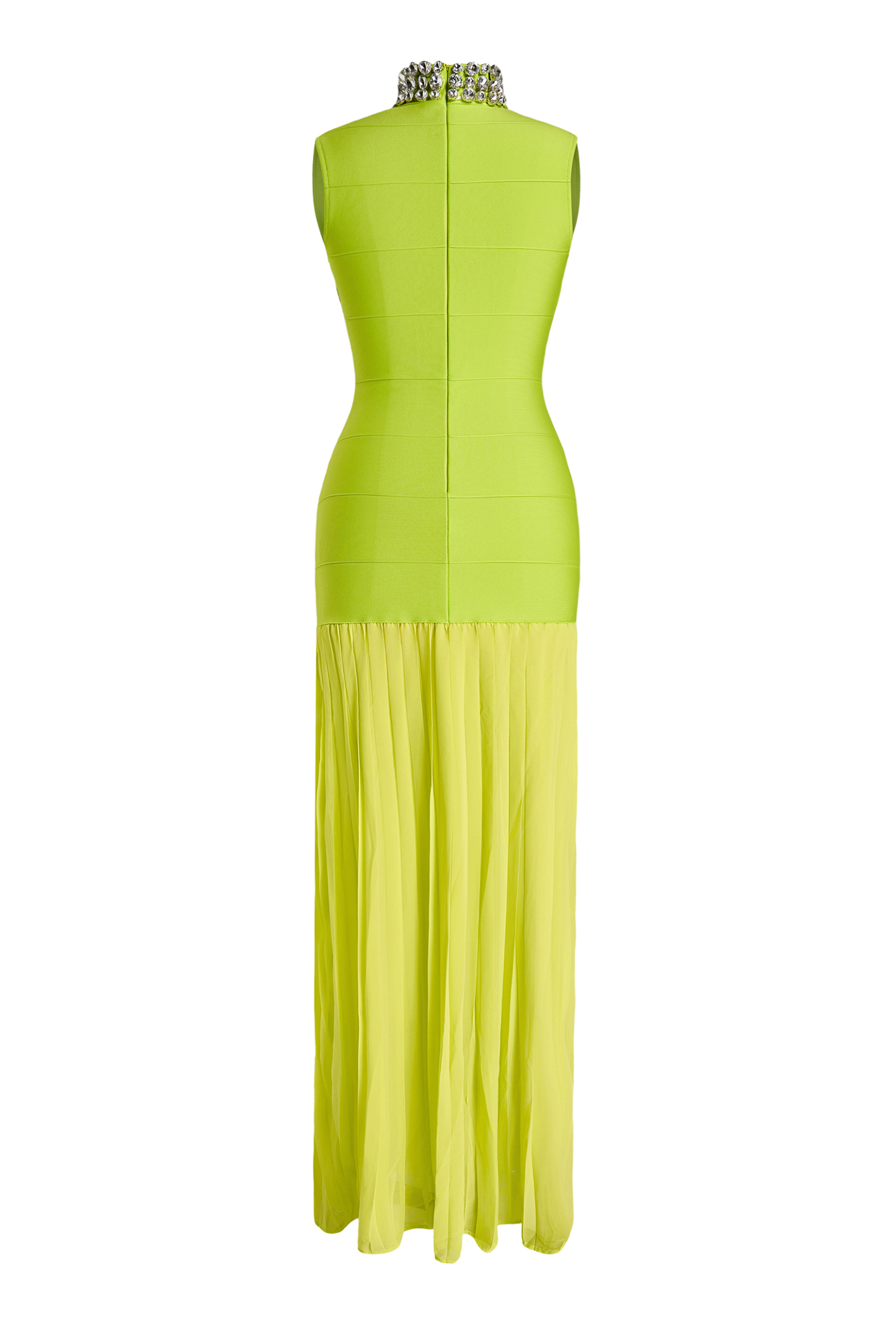 Rhinestone Bandage Splicing Mesh Maxi Dress