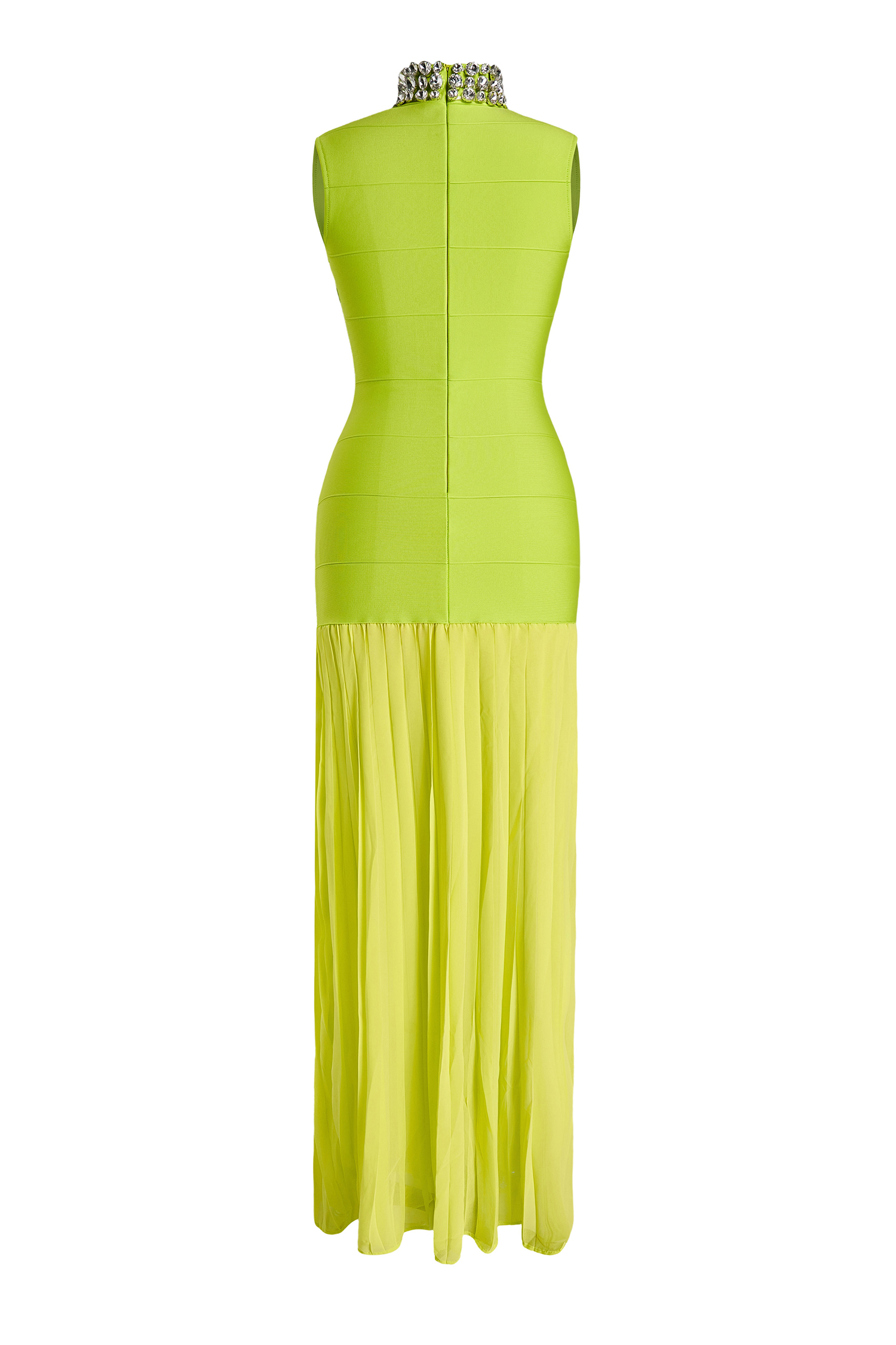 Rhinestone Bandage Splicing Mesh Maxi Dress