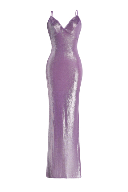 Luxury Slip Maxi Dress With Gloves