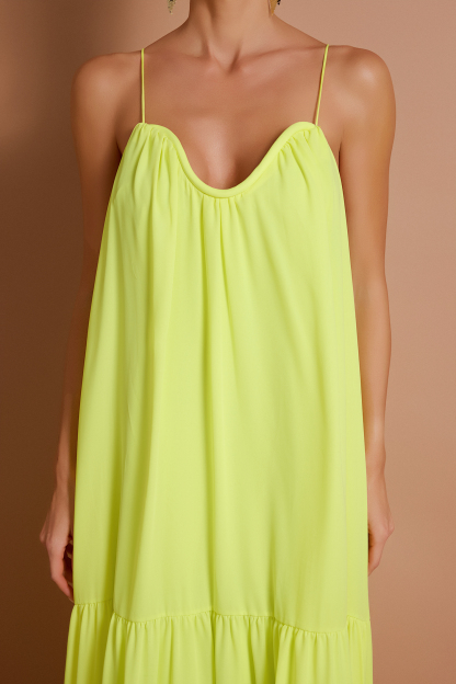 Chiffon Solid Halter Neck Maxi Dress