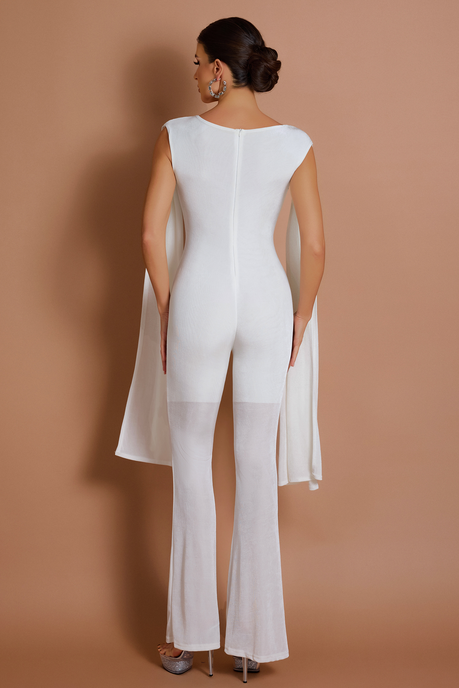 Solid Swing Collar Bell Jumpsuit