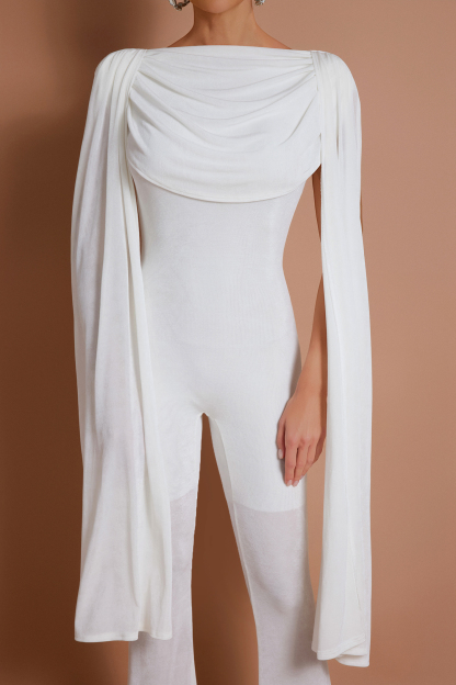 Solid Swing Collar Bell Jumpsuit