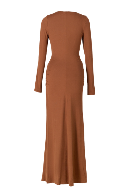 Jersey Floral Metal Decorations Cut-Out Maxi Dress