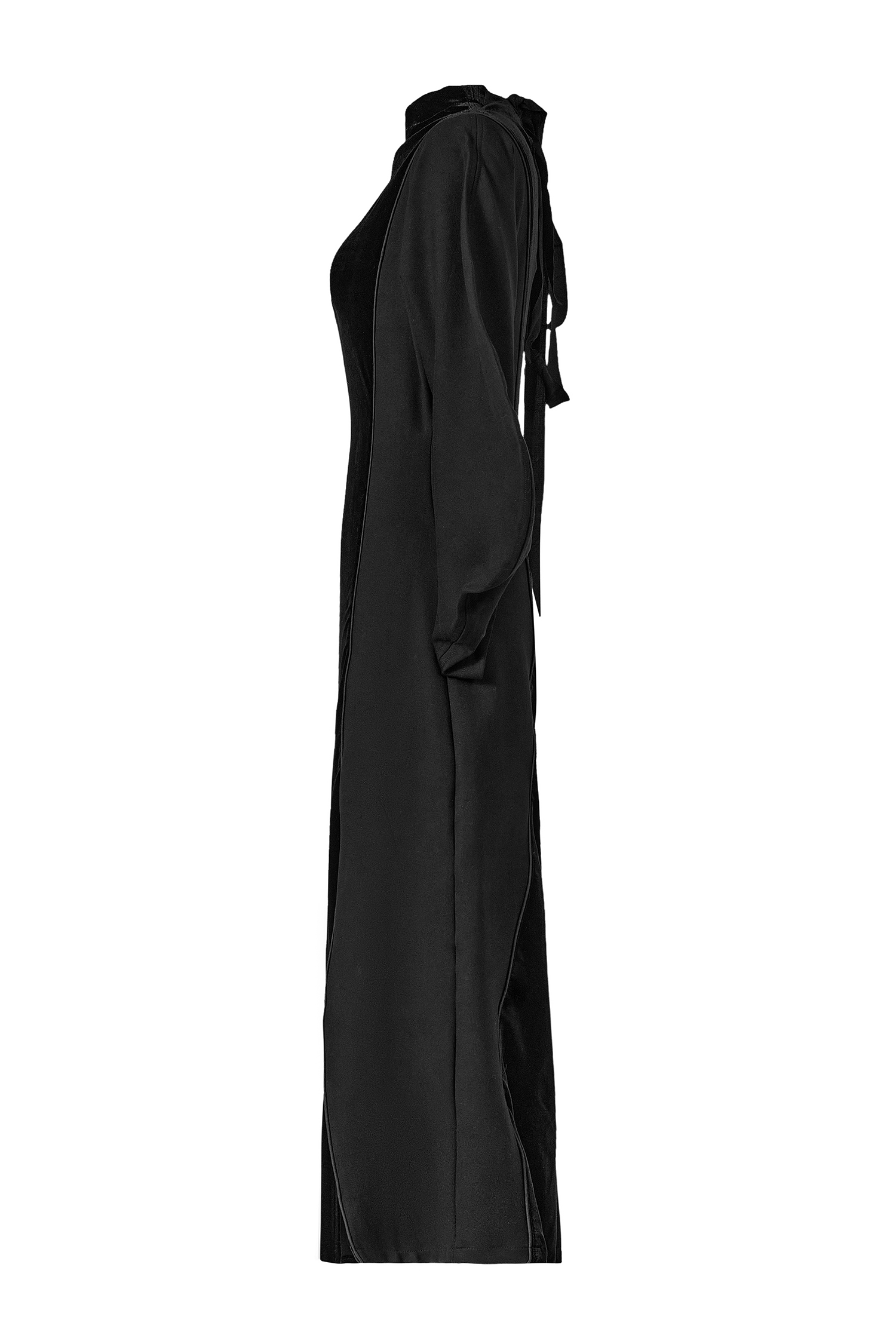 Velvet Metal Decorations Long Sleeve Maxi Dress