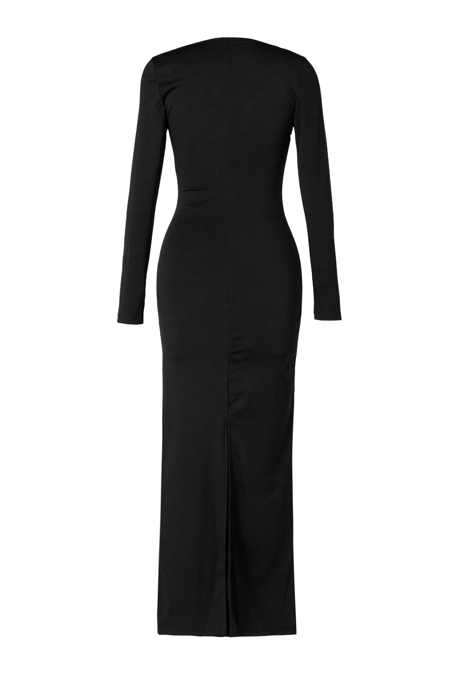 Sequin See-Through Long Sleeve Maxi Dress