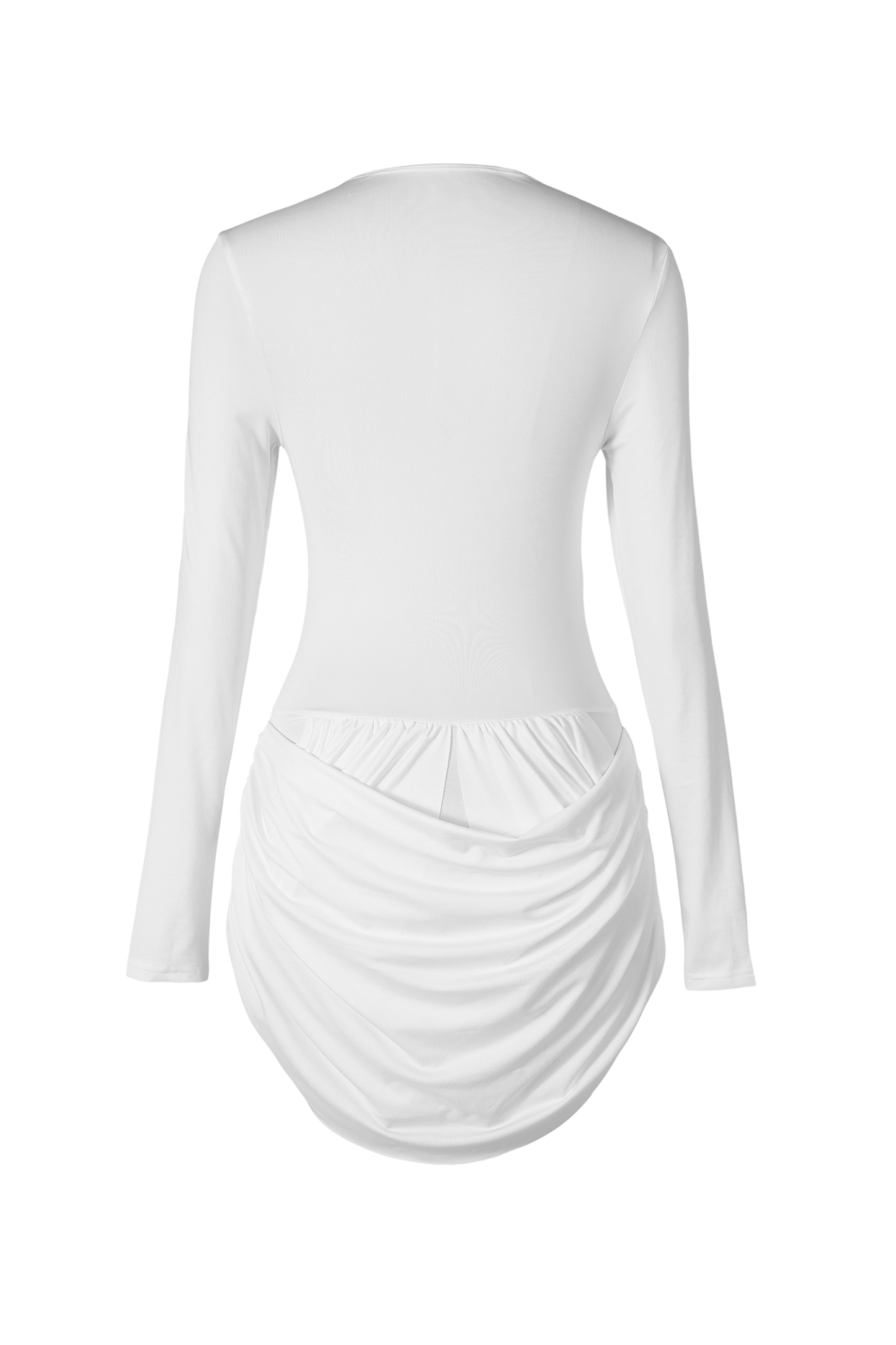 Solid Gathering Cut-Out Mini Dress