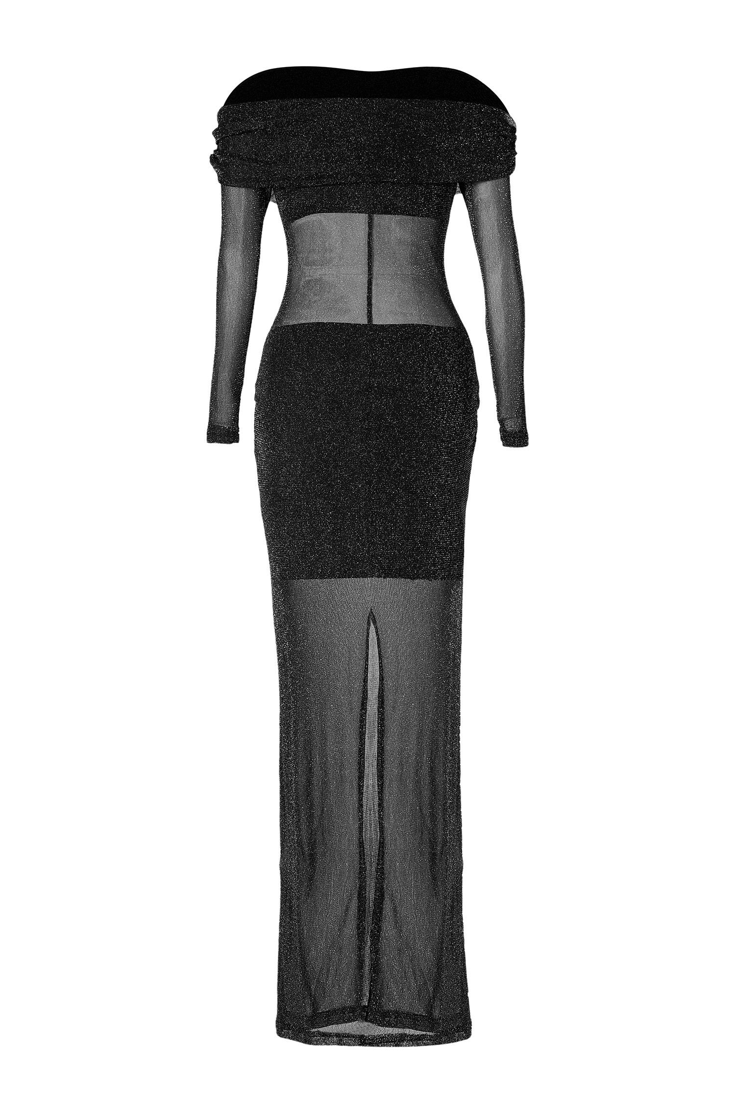 Luxury Off-Shoulder Long Sleeve Maxi Dress